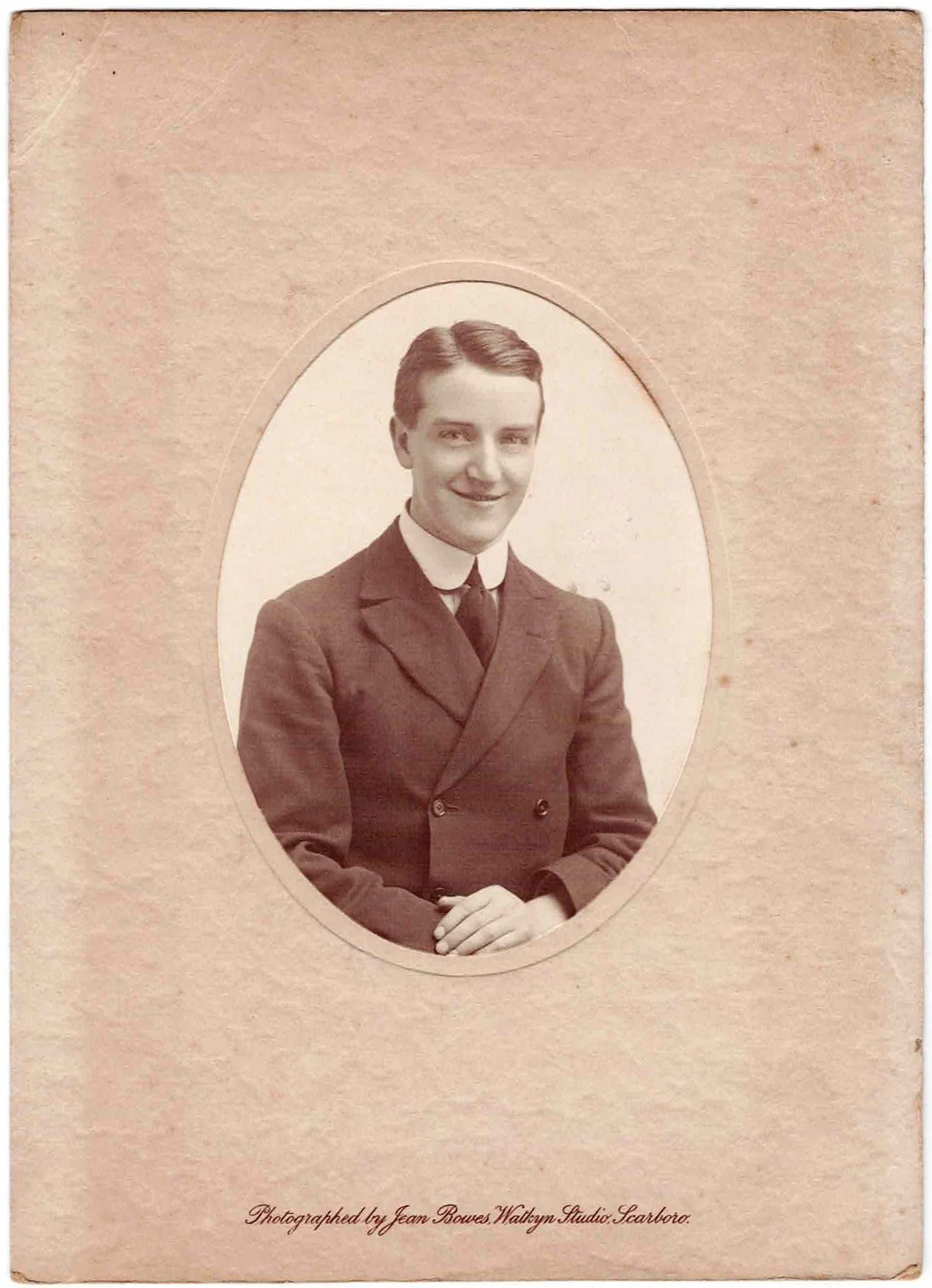 Portrait of an unknown man by Scarborough Photographer Jean Bowes
