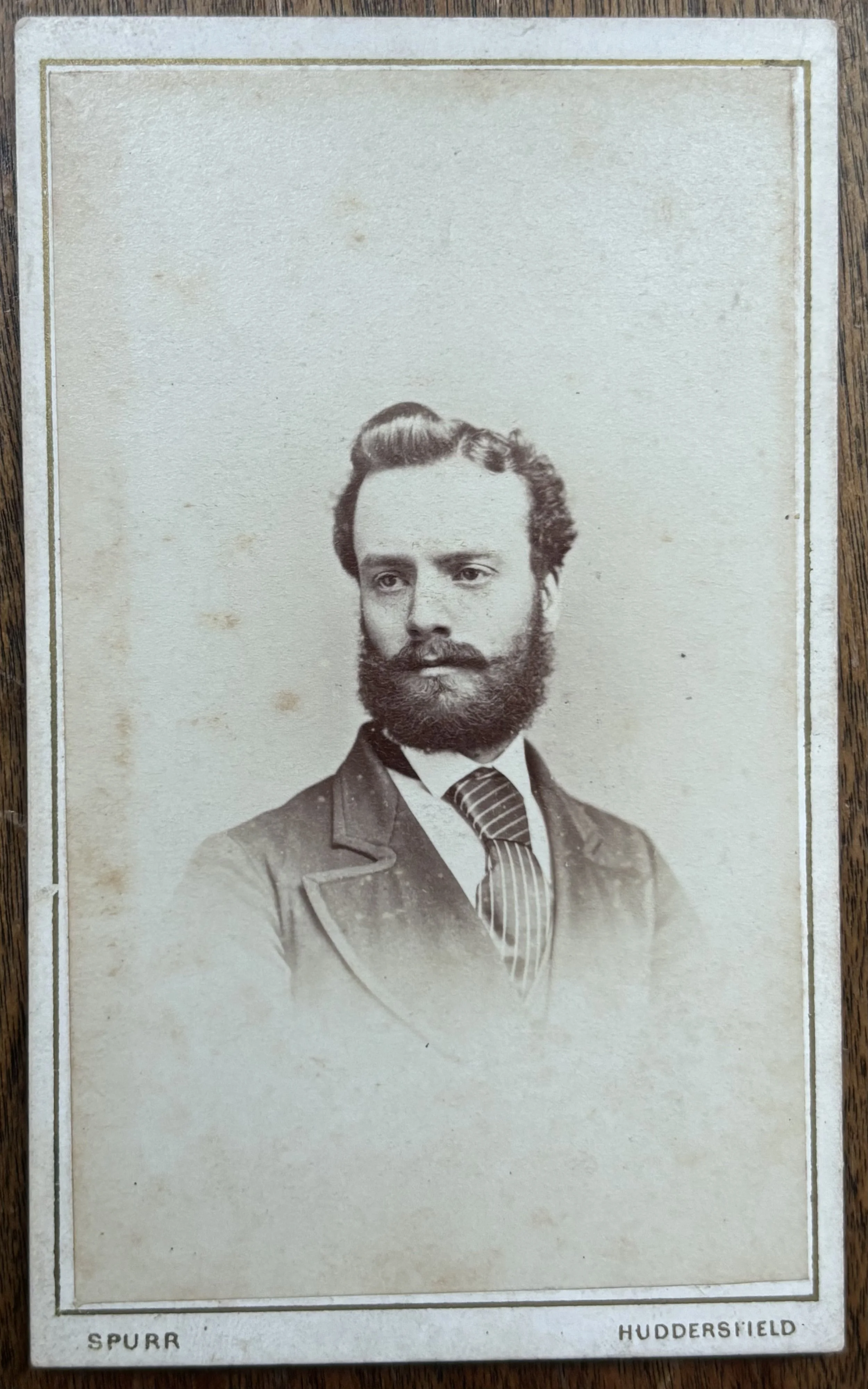 carte de visite portrait by Reginal Spurr Huddersfield photographer