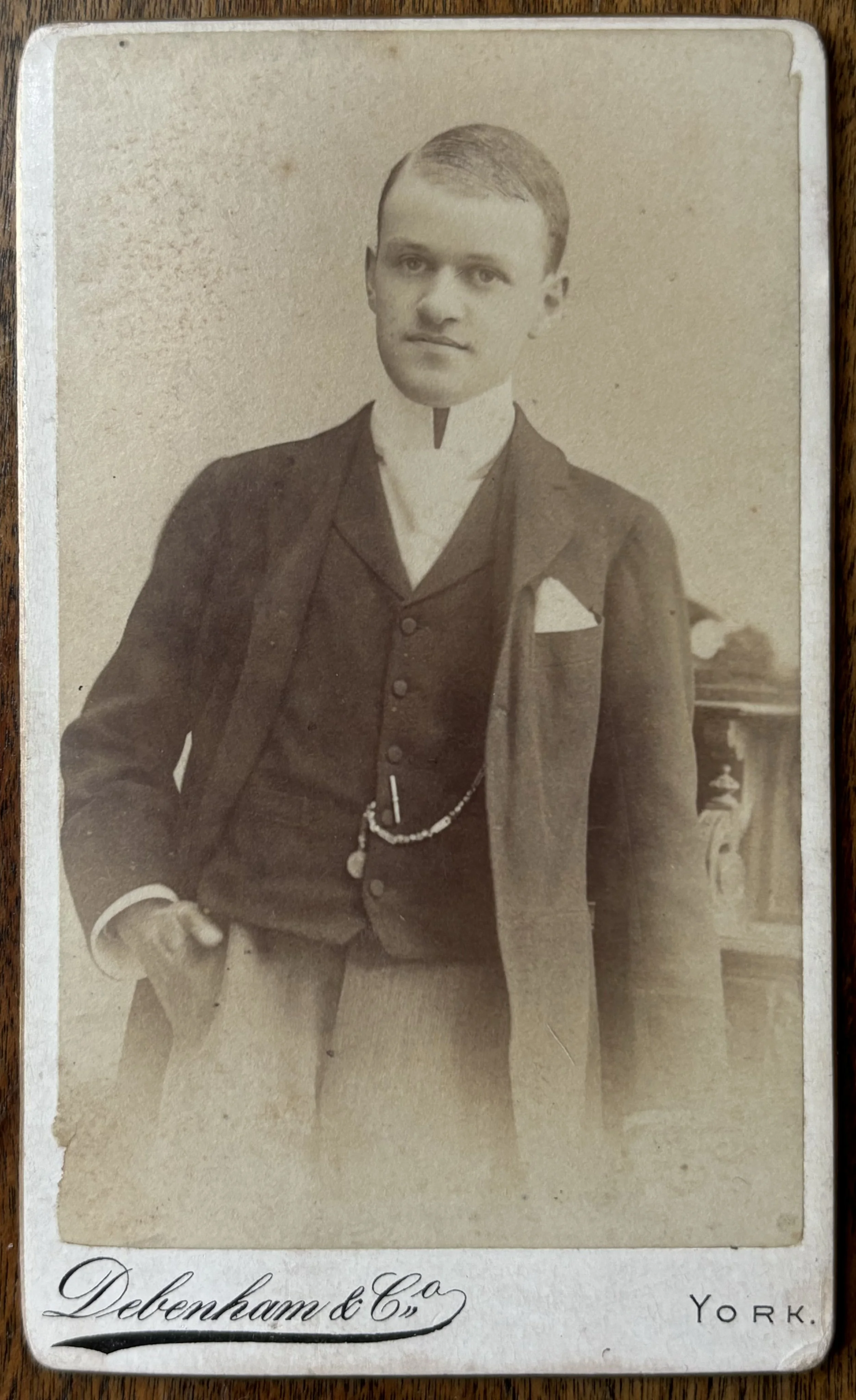 carte de visite portrait of an unknown man by Debenham and Co York