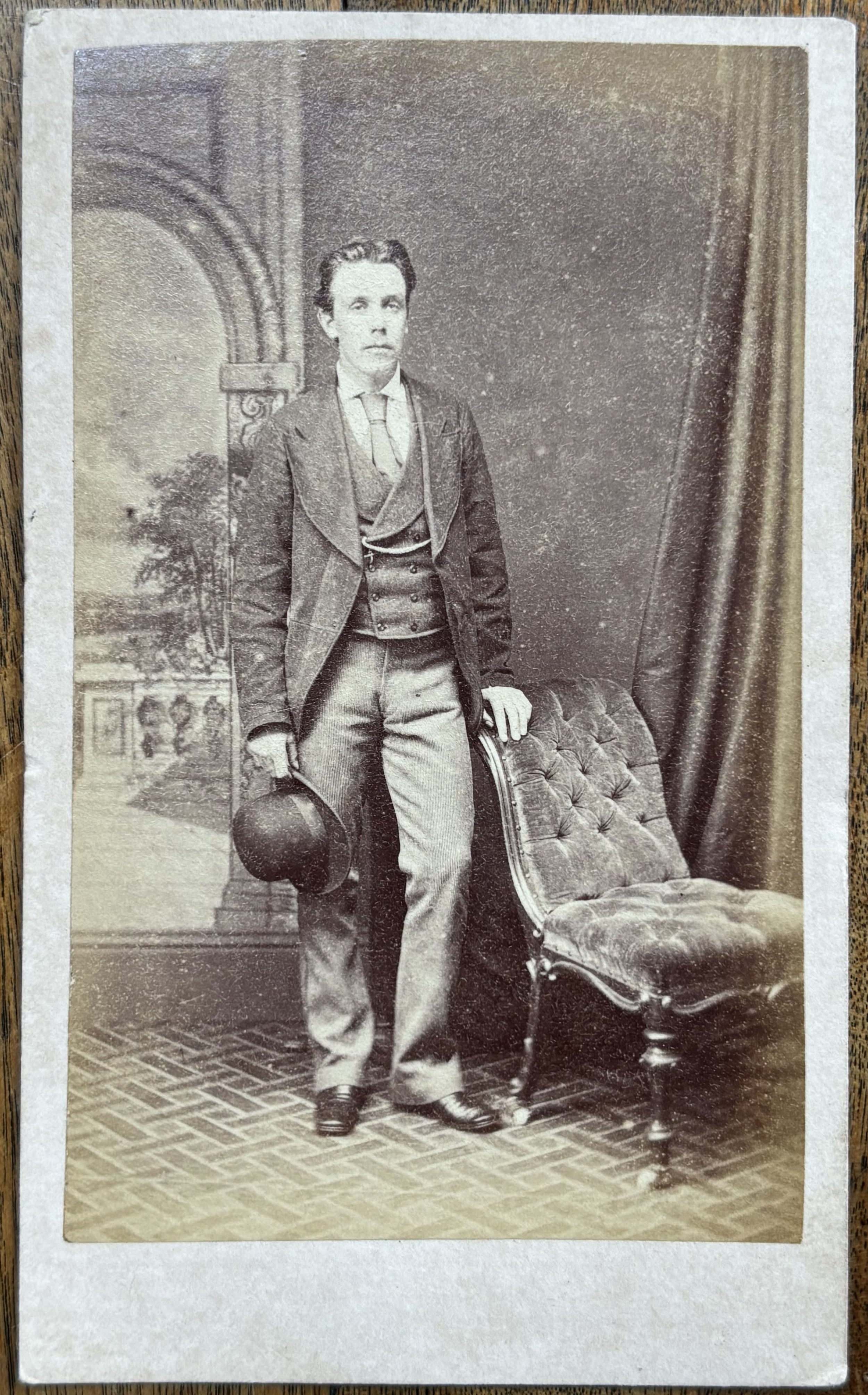 Portrait of an unknown man, carte de visite by Scarborough photographer George Fletcher