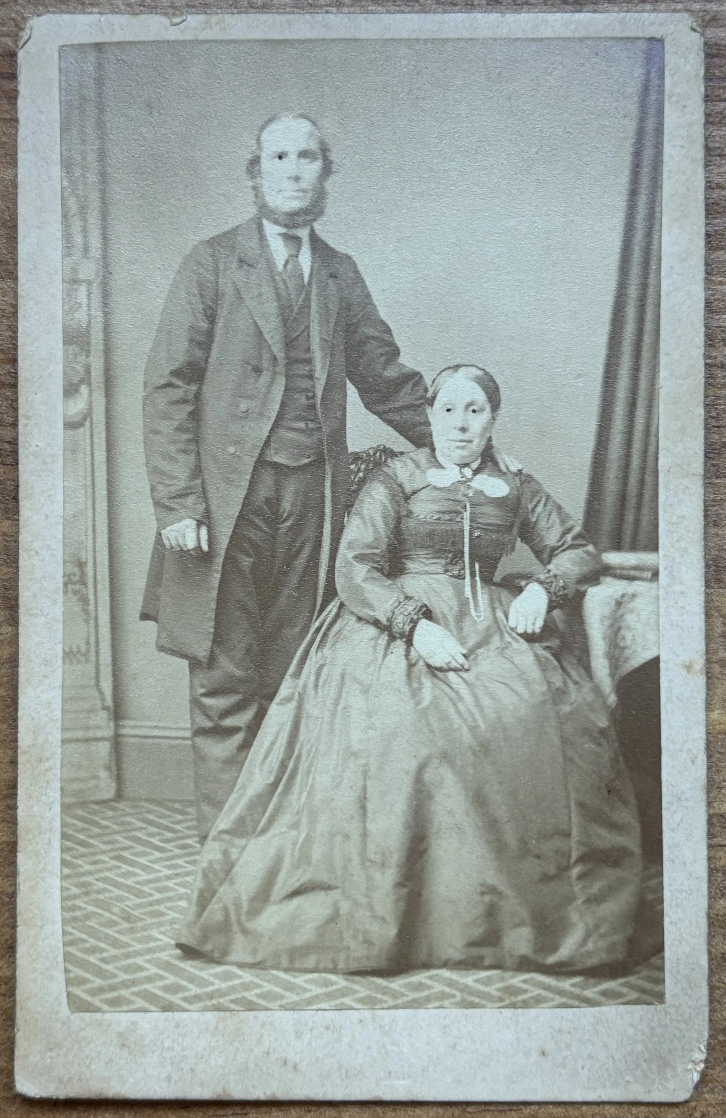 Portrait of an unknown couple by George Fletcher, Scarborough Photographer
