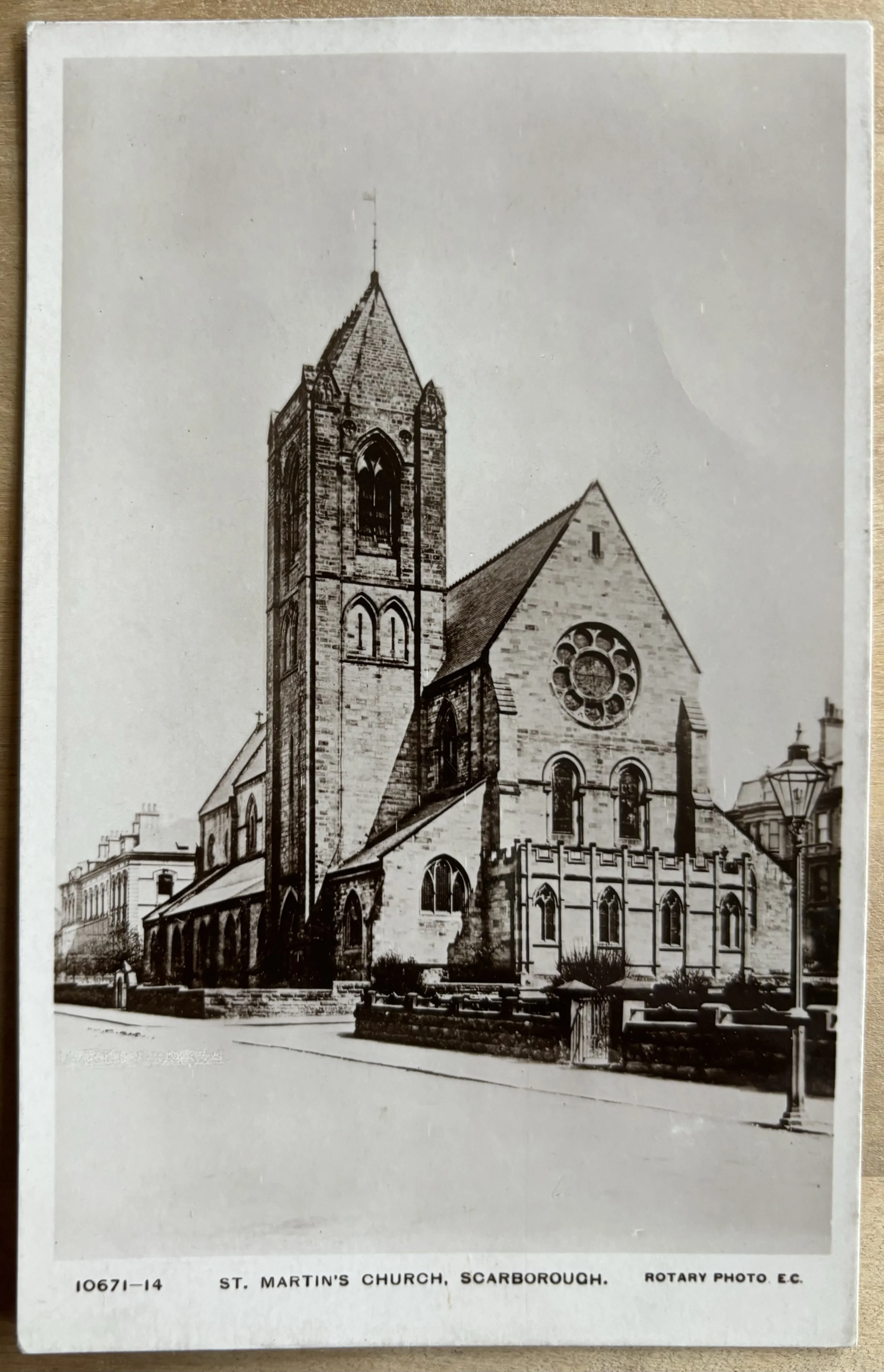 Rotary Photo, postcard of St Martins Church Scarborough, photograph J Ashworth and Sons
