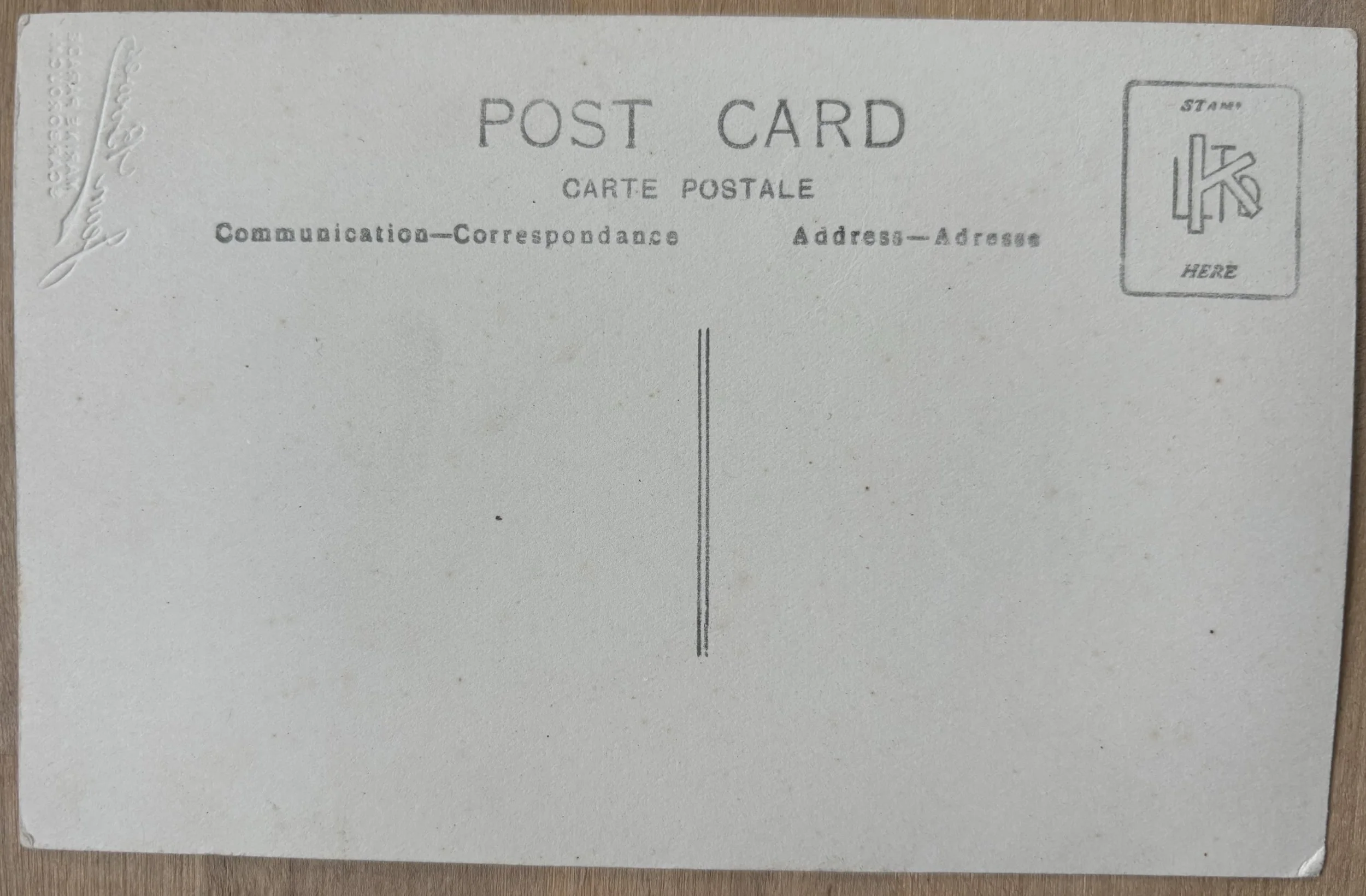 back of postcard portrait by Jean Bowes of Scarborough