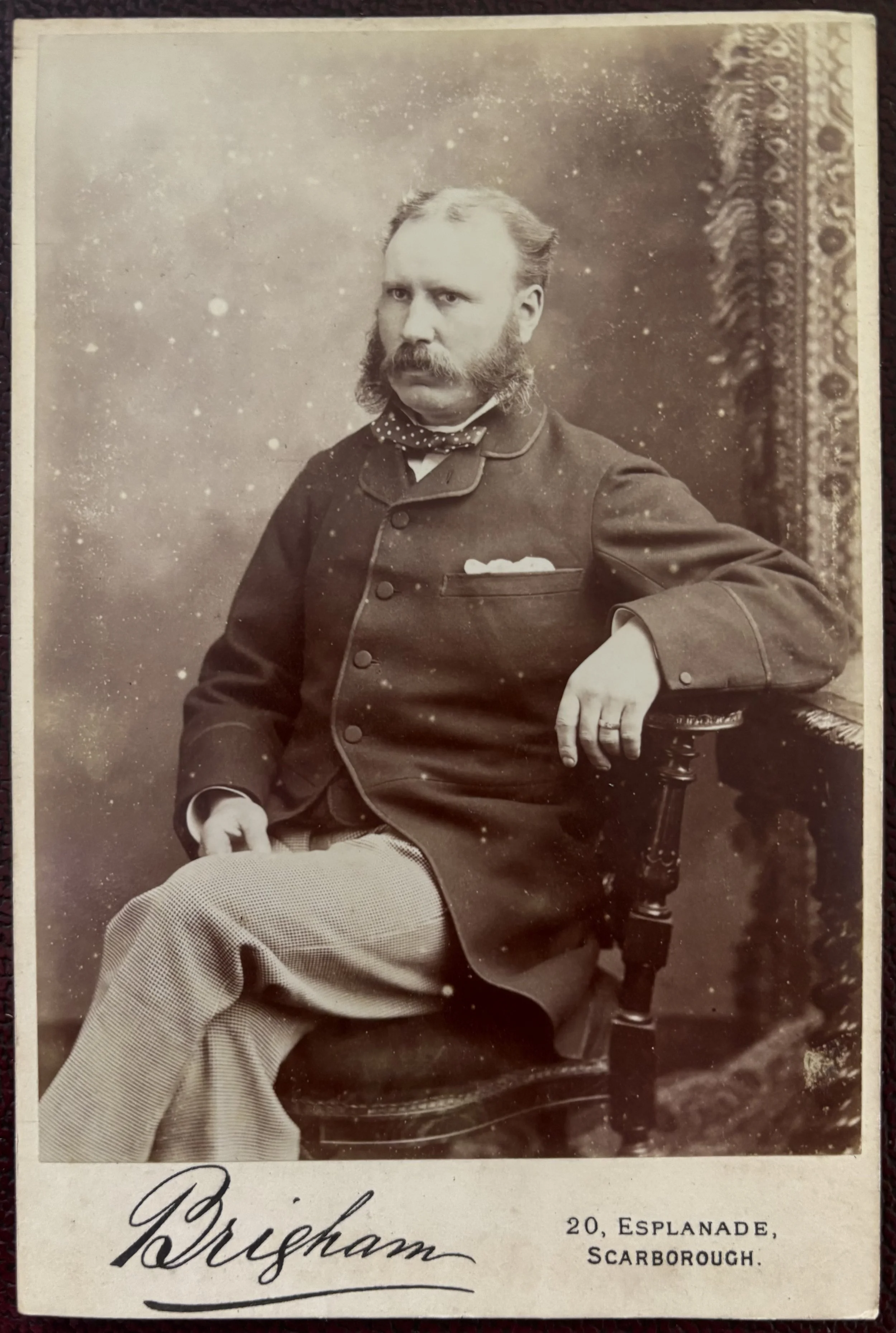 Portrait of an unknown man with a moustache by Scarborough photographer, William Dobson Brigham