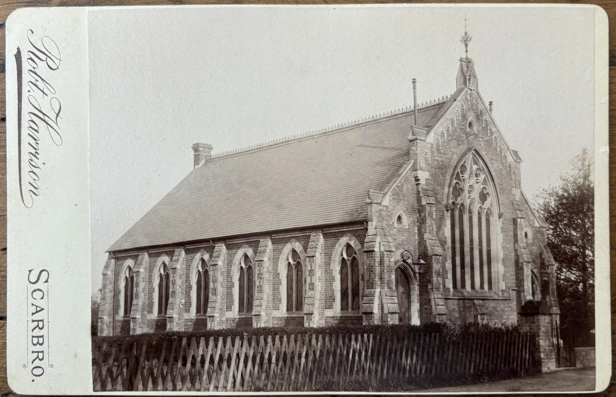 Cabinet card photograph of Sibsey Methodist Chapel in Lincolnshire dated 1897 by Robert Harrison Scarborough Photographer