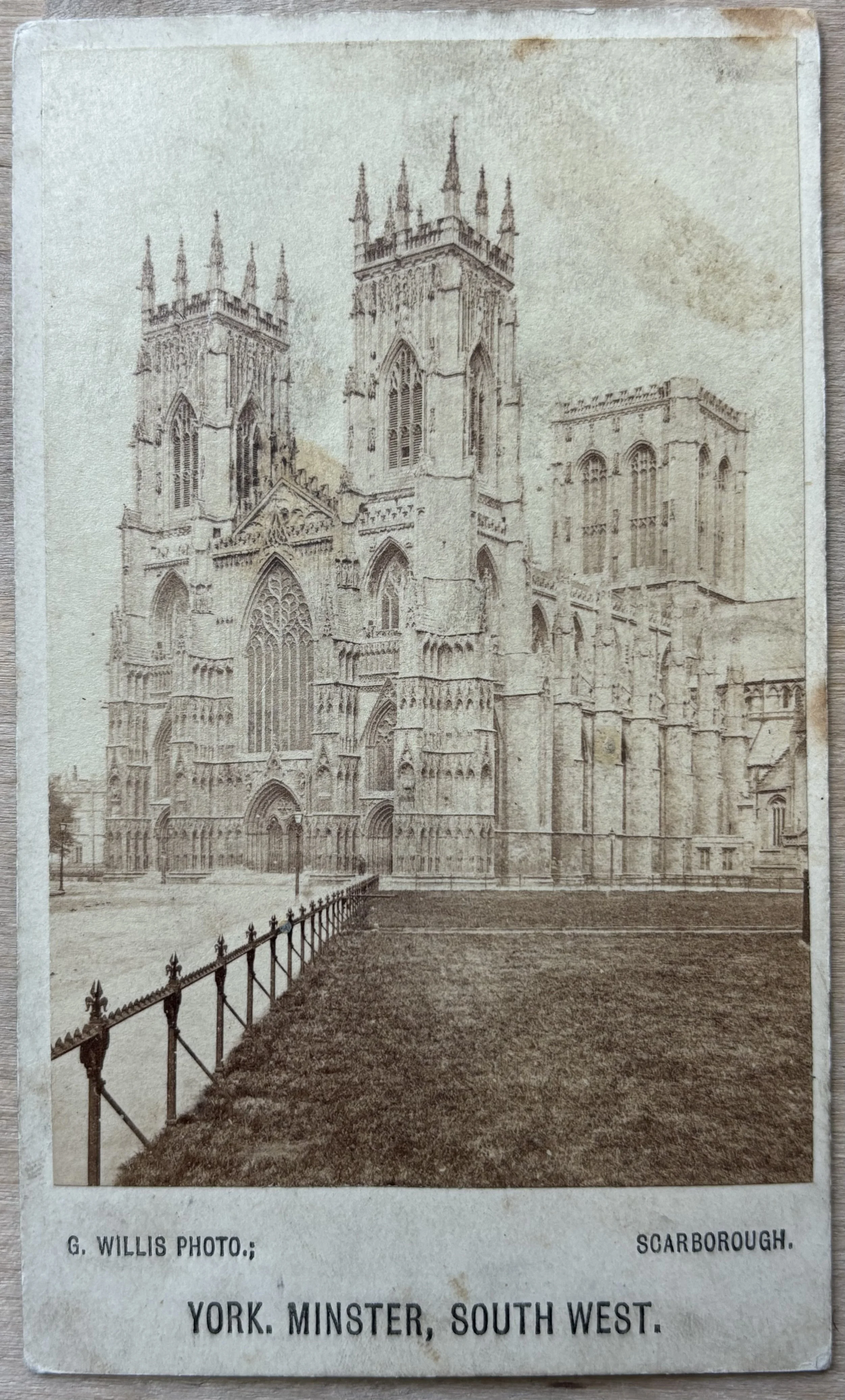 Carte de visite of York Minster by Scarborough Photographer George Willis