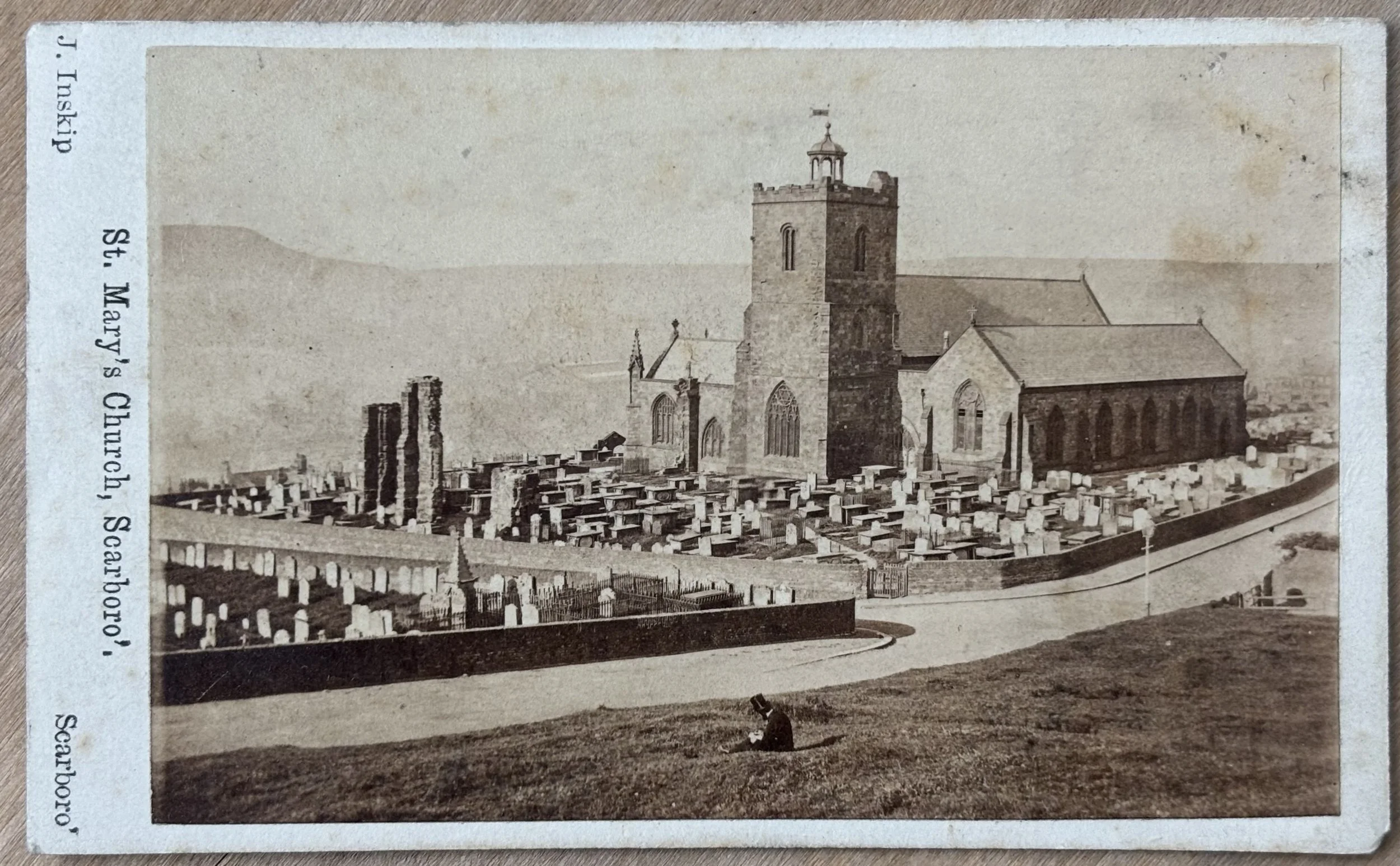 Carte de visite photograph of St Mary's Church, Scarborough by photographer John Inskip