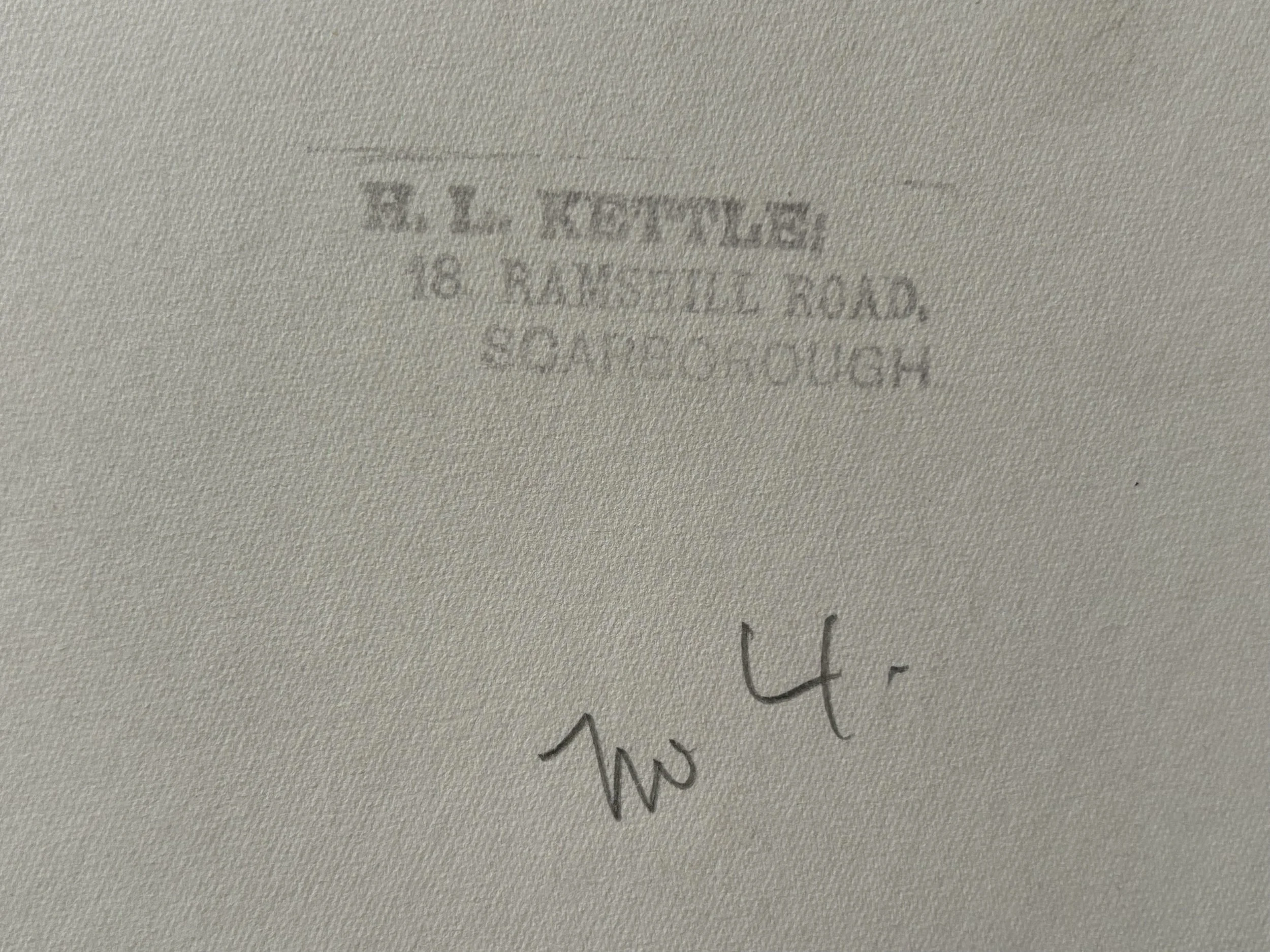 detail of back of photograph by Herbert Kettle of Scarborough