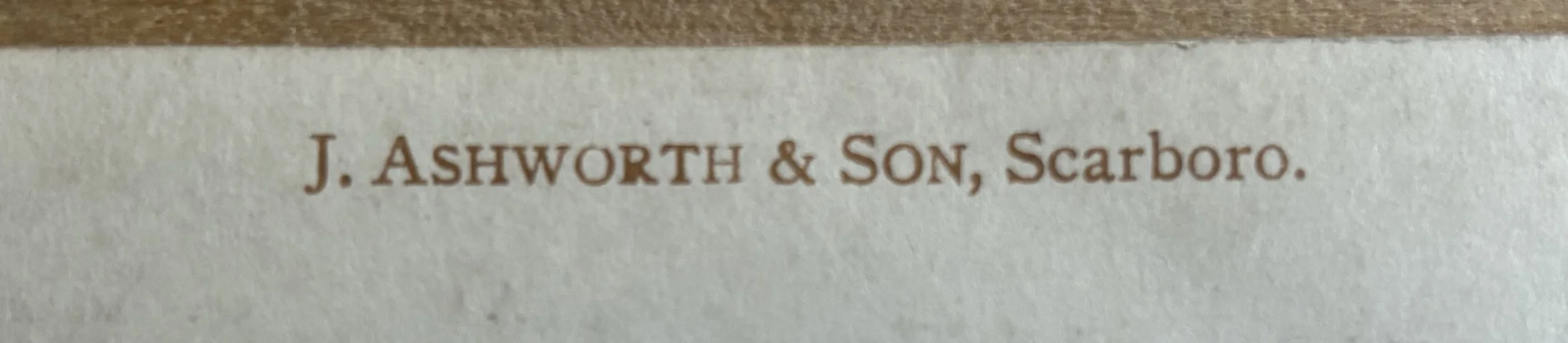 Detail of the back of a postcard, by J Ashworth and Sons, Scarborough
