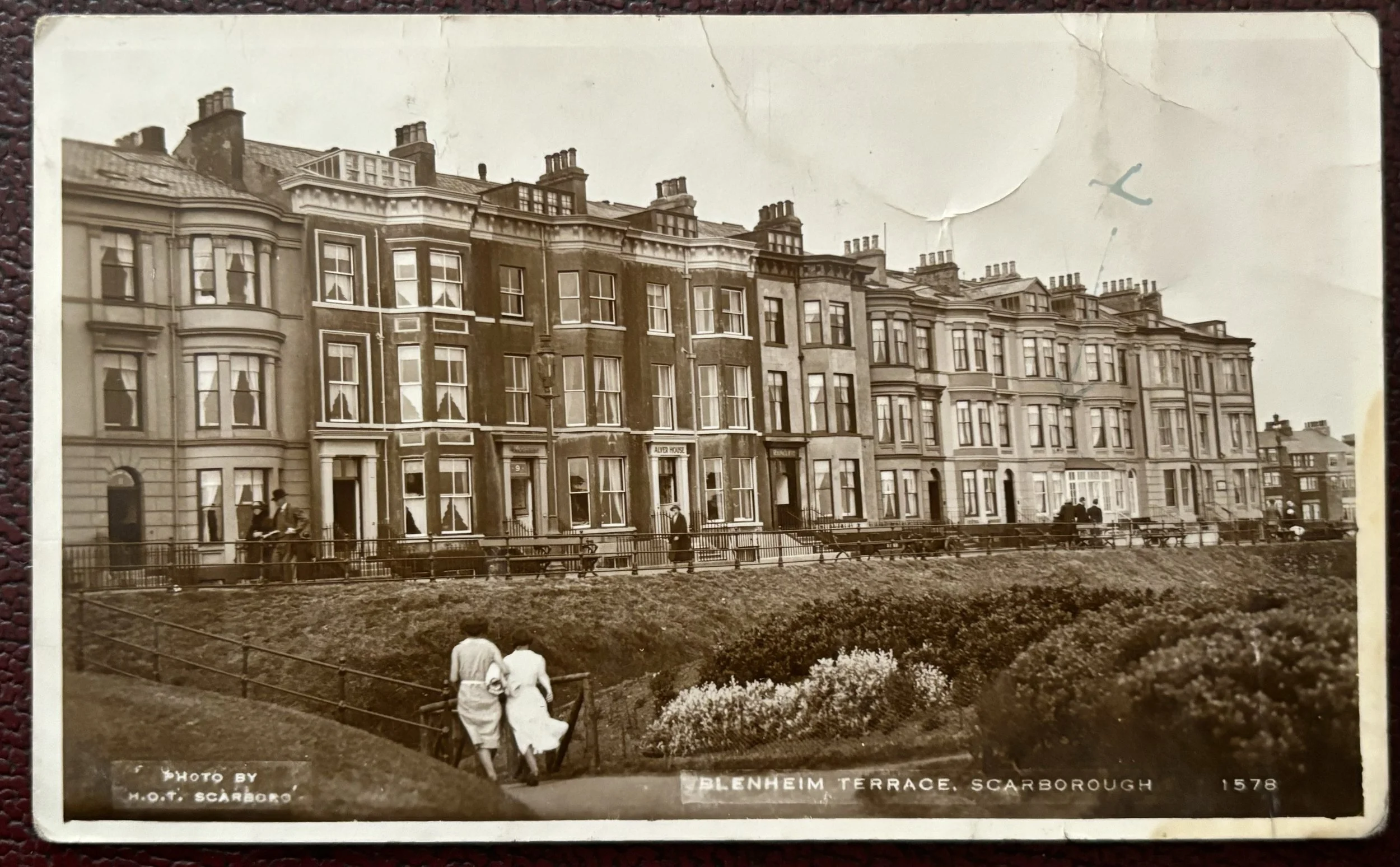 Photo postcard Blenheim Terrace, H O T Scarborough
