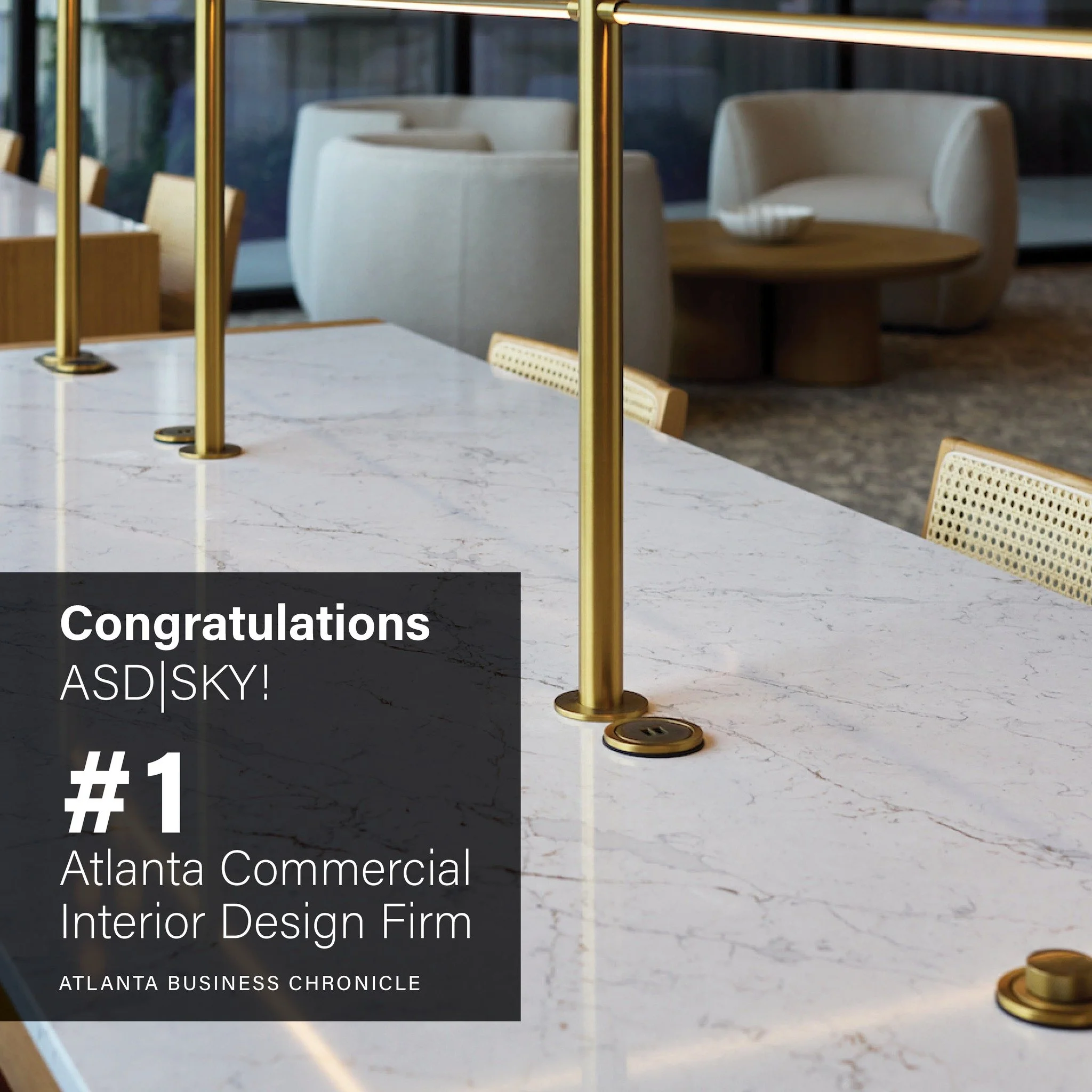 We&rsquo;re honored to announce that ASD|SKY has been ranked #1 on the @atlbizchronicle's list of Atlanta&rsquo;s Largest Commercial Interior Design Firms for the second year in a row. 🎉🎉

This achievement reflects the trust of our clients, the str
