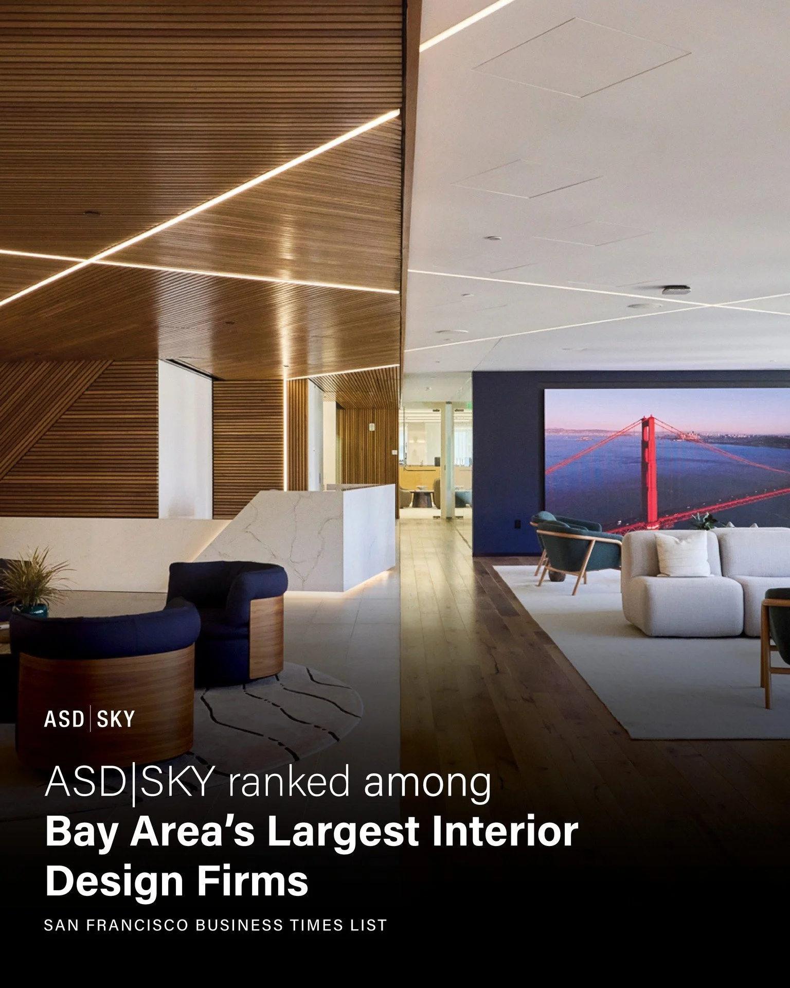 We&rsquo;re proud to share that our San Francisco office has been ranked #10 on the list of Largest Interior Design Firms in the Bay Area by the San Francisco Business Times @sfbusinesstimes. This achievement highlights the creativity and expertise o