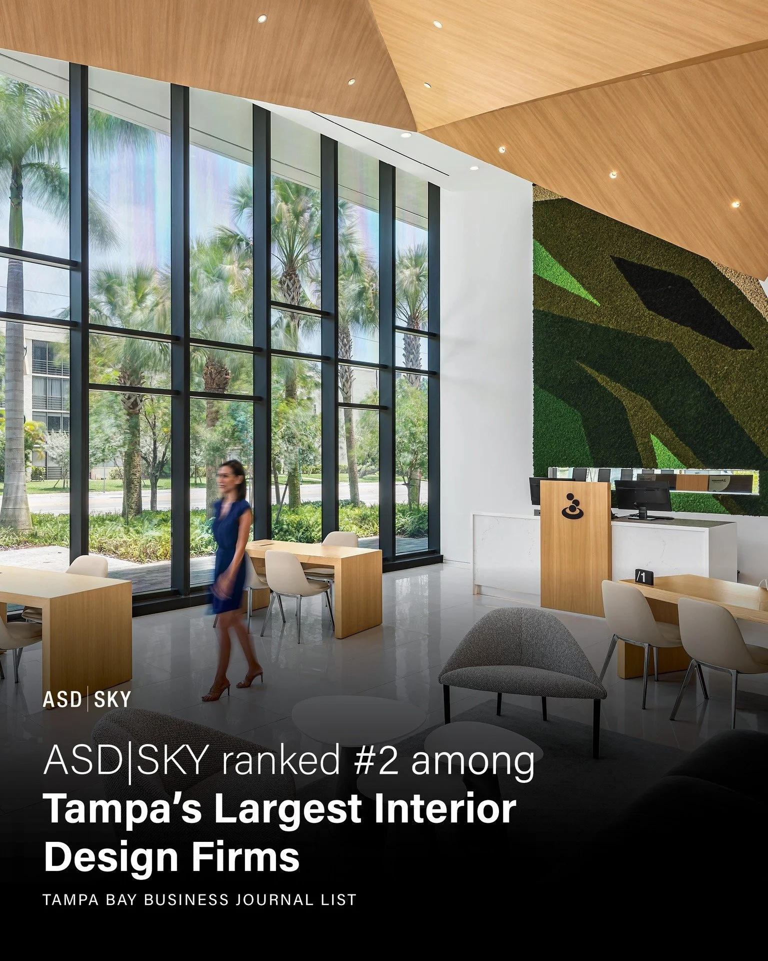 We&rsquo;re proud to share that ASD|SKY is ranked #2 among the Largest Interior Design Firms in Tampa Bay by the @tbbjnewsroom. This recognition reflects the strength of our team and the impact of our work across the region. We&rsquo;re proud to be p