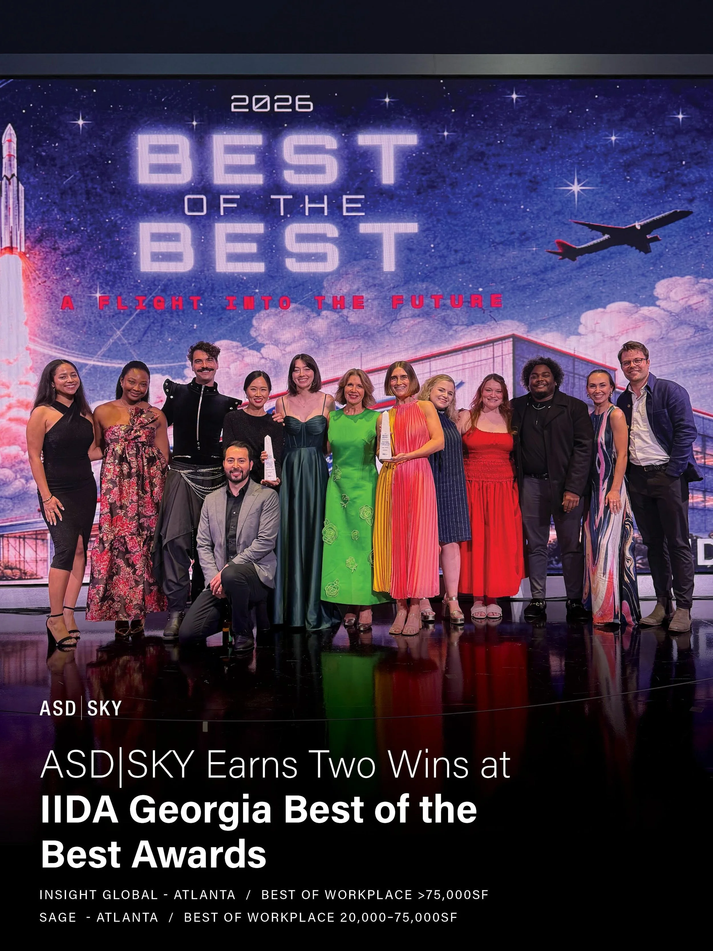 ASD|SKY is proud to celebrate two wins at this year&rsquo;s IIDA Georgia Best of the Best Awards, hosted at the Delta Flight Museum in Atlanta.
&nbsp;
Insight Global - Atlanta received Best of Workplace (>75,000 SF), and Sage - Atlanta was awarded