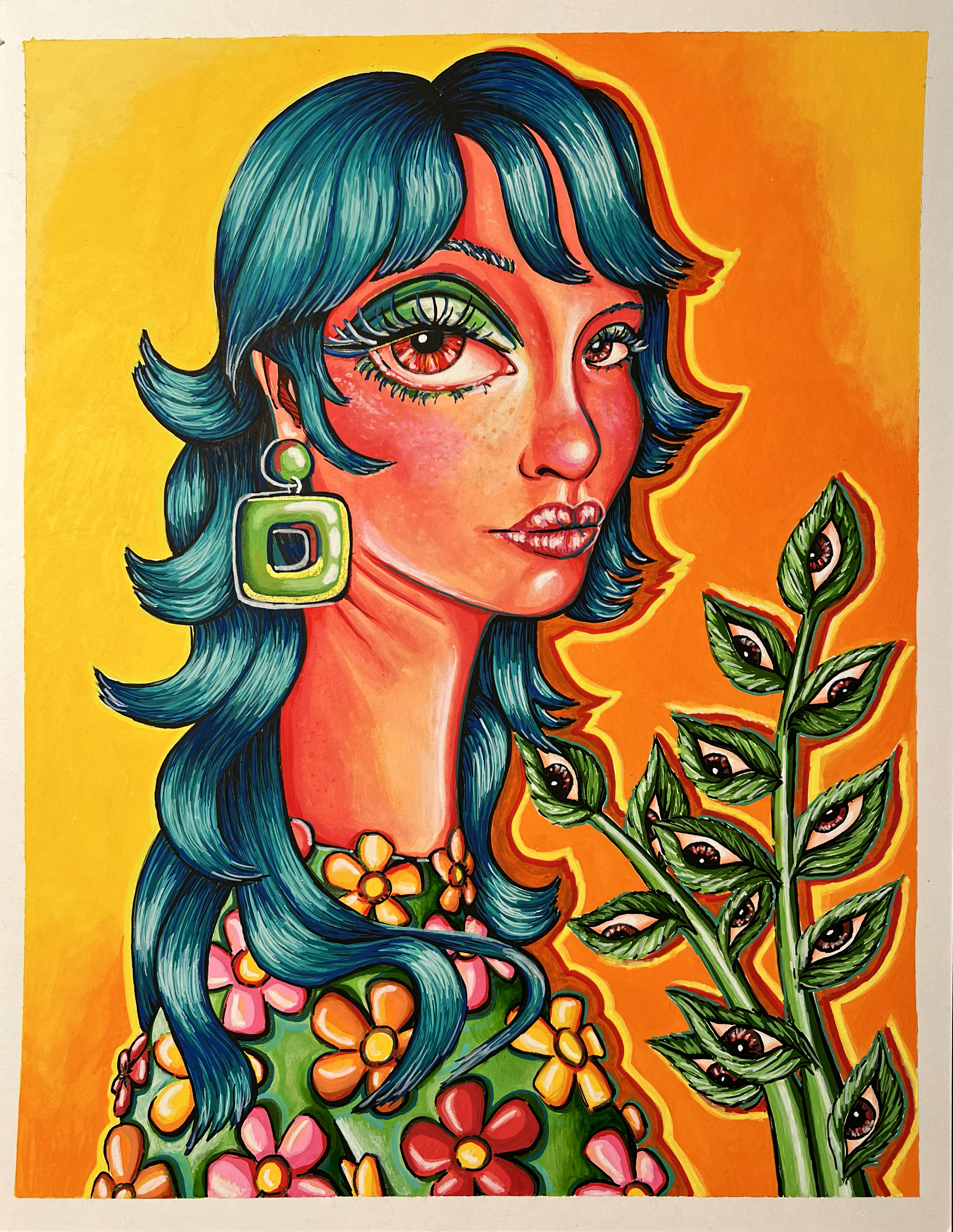 Untitled. Acrylic markers on paper. 14''x11''