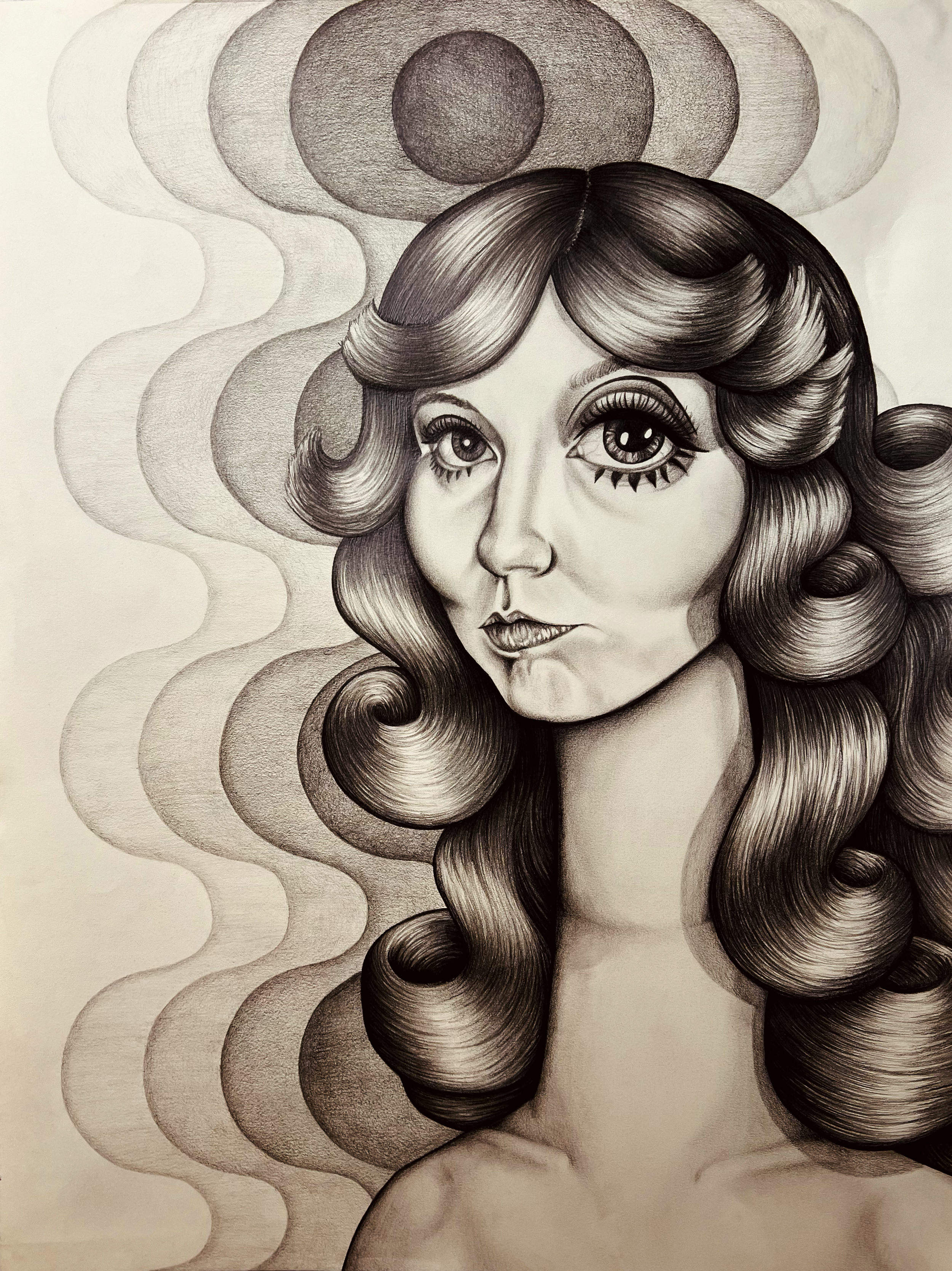 Self Portrait. Graphite on paper. 24''x18''