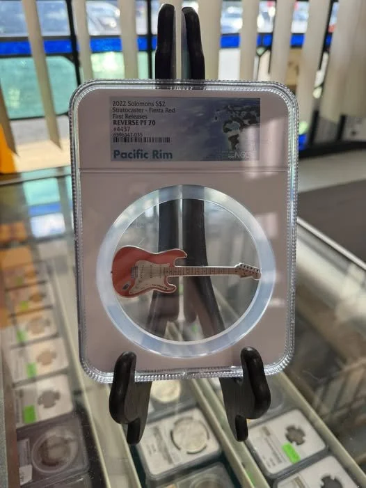 Fender Stratocaster Fiesta Red Guitar Silver Coin