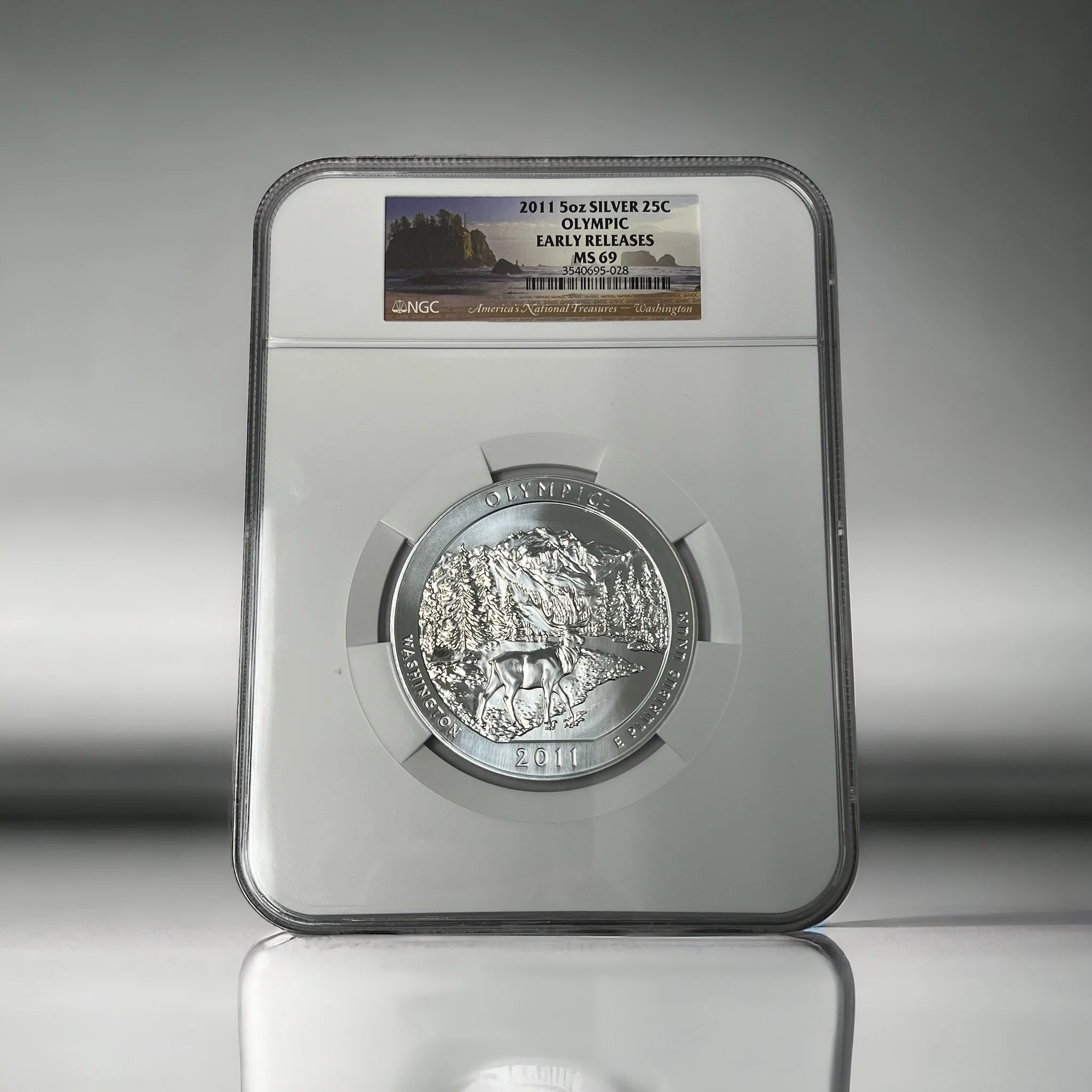 2011 5oz. America the Beautiful Olympic quarter, early release NGC MS69