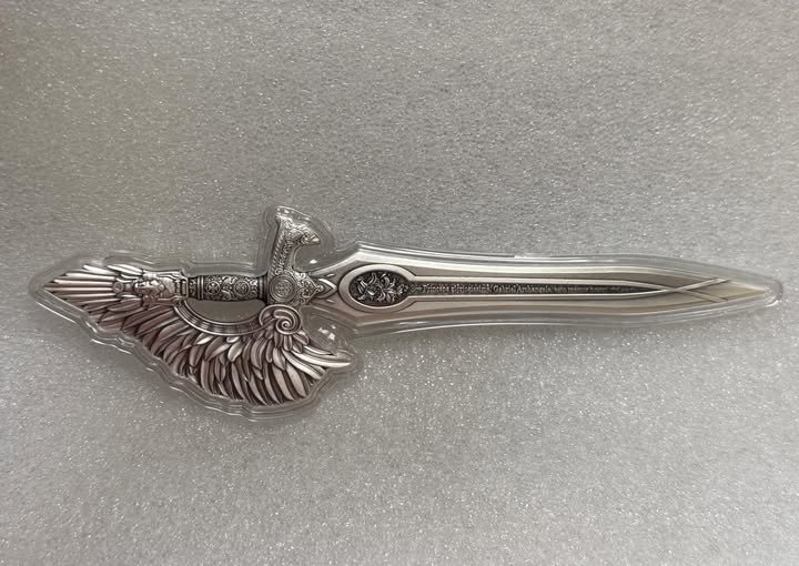 2.5 oz .999 fine silver St. Gabriel sword 