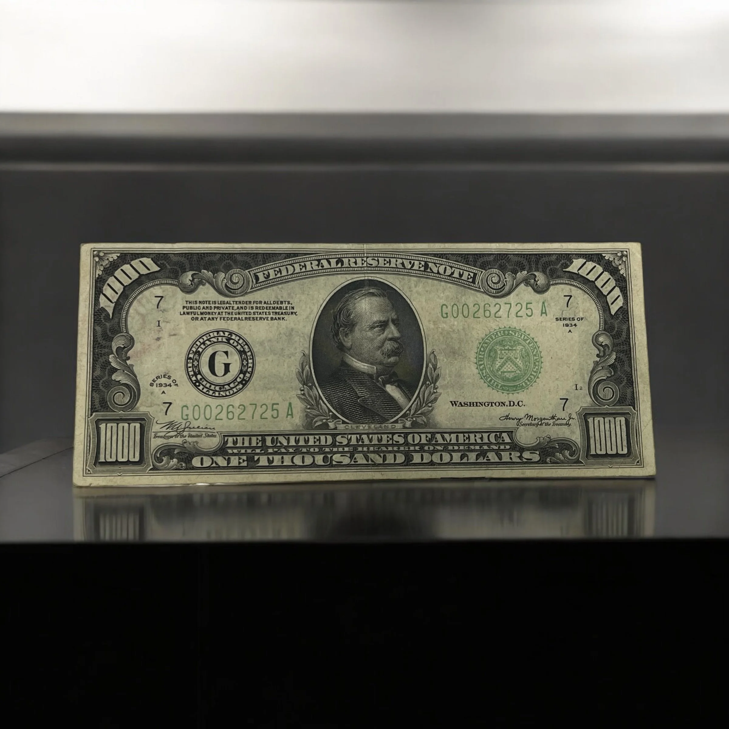 FR#2212-G 1934 A $1000 Federal Reserve Note. 