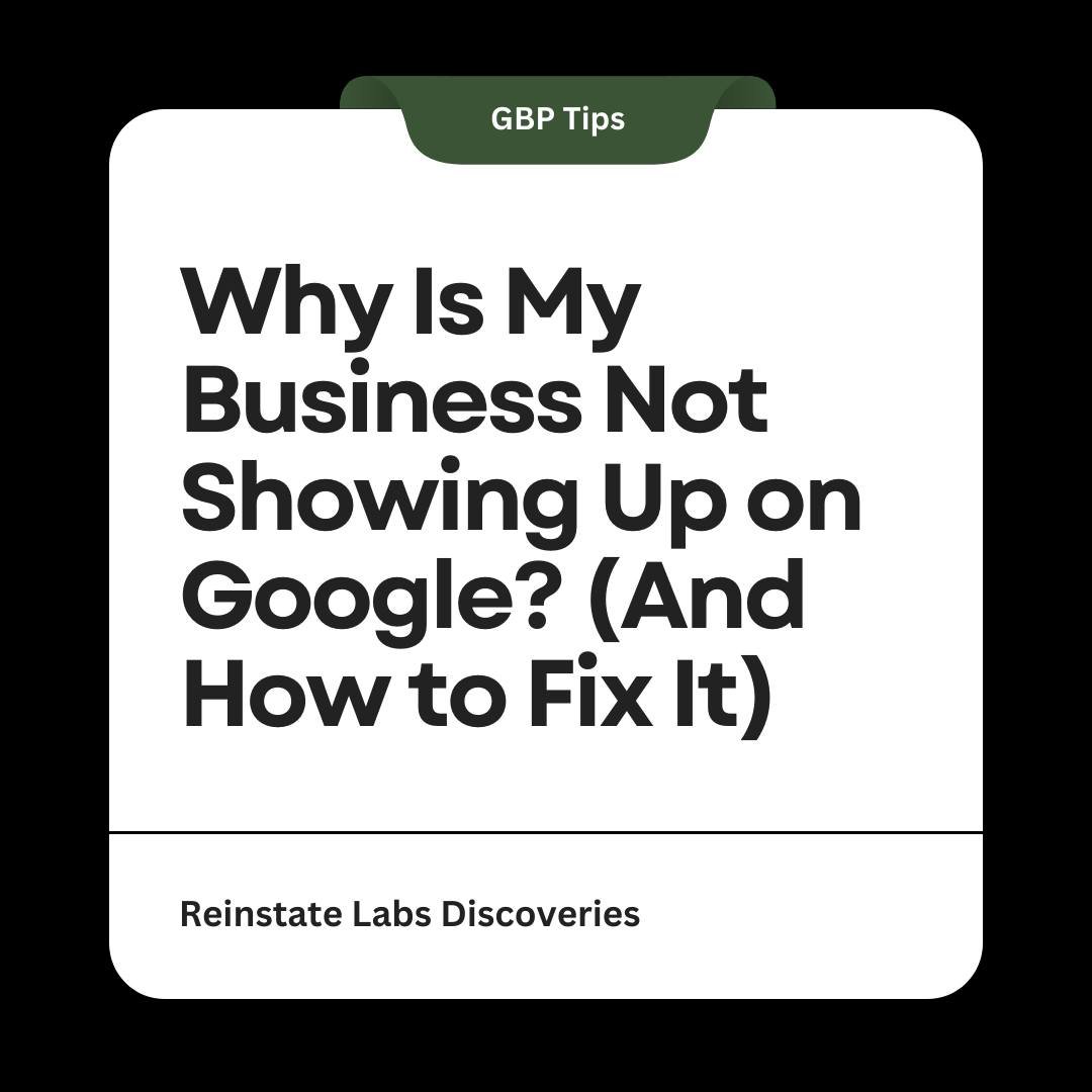 If you're a business owner asking, &quot;Why is my business not showing up on Google?&quot;&mdash;you&rsquo;re not alone. It&rsquo;s a frustrating problem that can cause missed opportunities, lost leads, and dwindling customer trust. In a world where