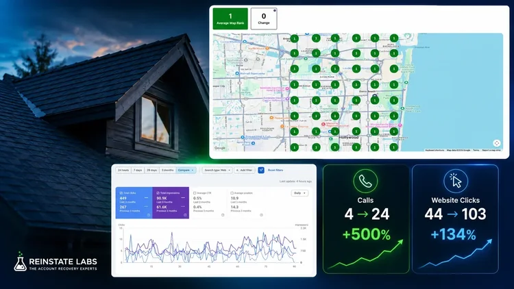 Roofing company search and map results