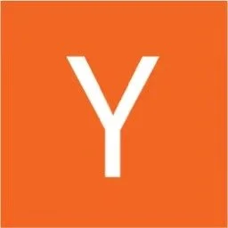 Orange background with a large white letter 'Y' in the center.