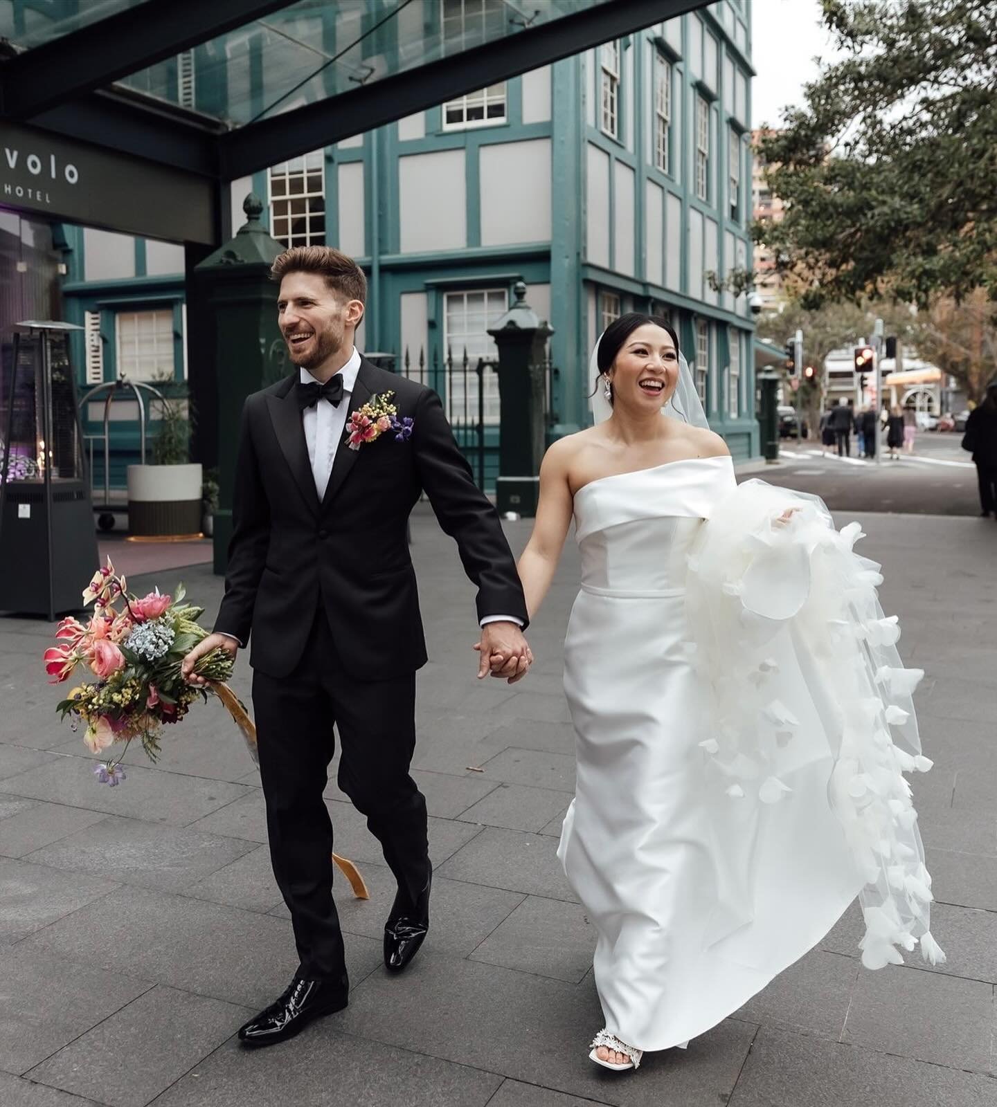 A year ago today &hearts;️ Carmen + Mitch
~
Venue @ovoloweddings 
Florals &amp; Styling @thebuds_and_thebees 
Dress @wendymakinbridal 
Hair &amp; Makeup @captivatebyellie 
Celebrant @natbuchanan 
Rings @natashaschweitzer 
Cake @buttercream_bakery 
En