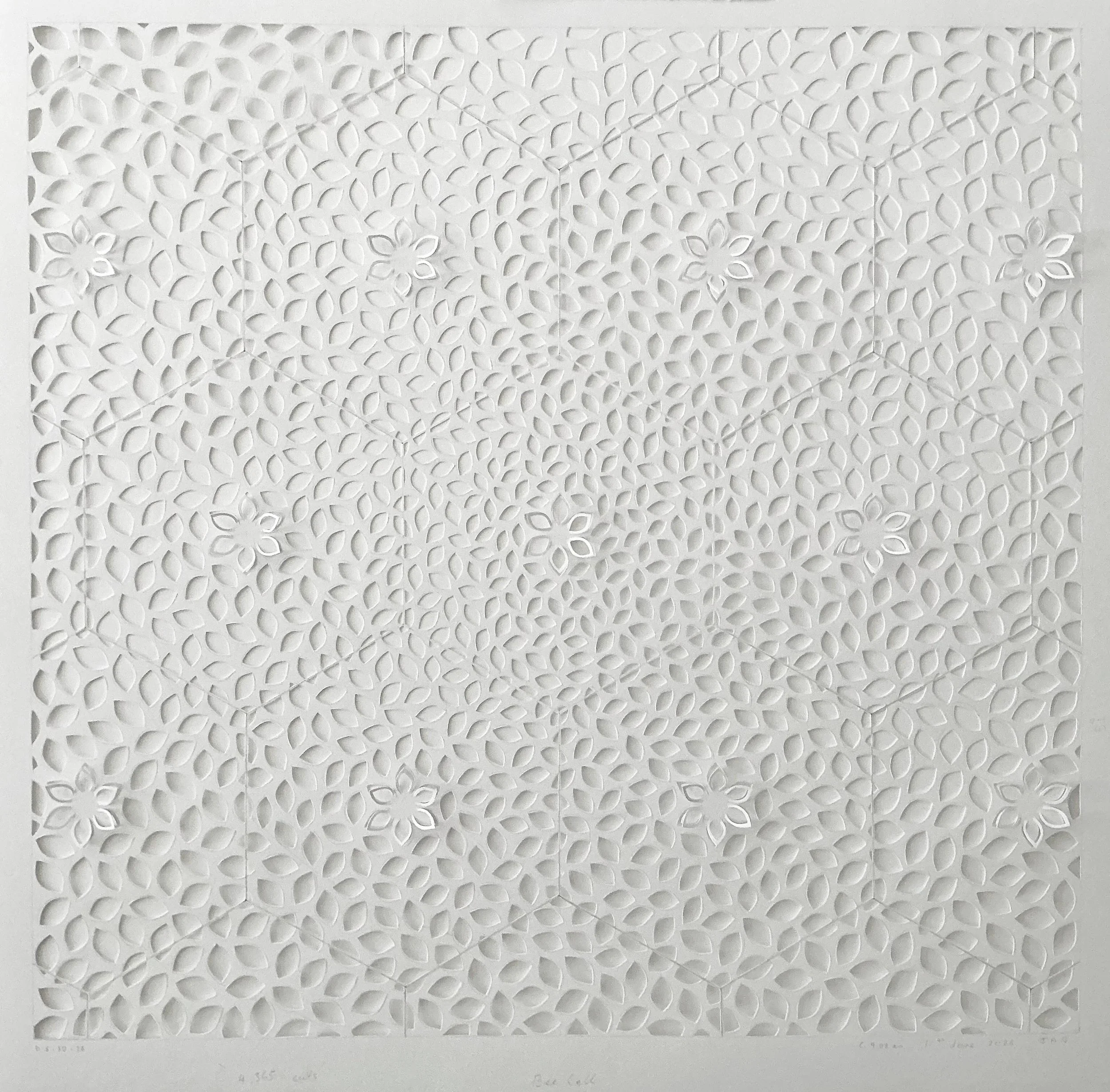 Belcher_Bee Cell-2026-Hand cut paper-4365 cuts-22x22-unframed-ec.jpg