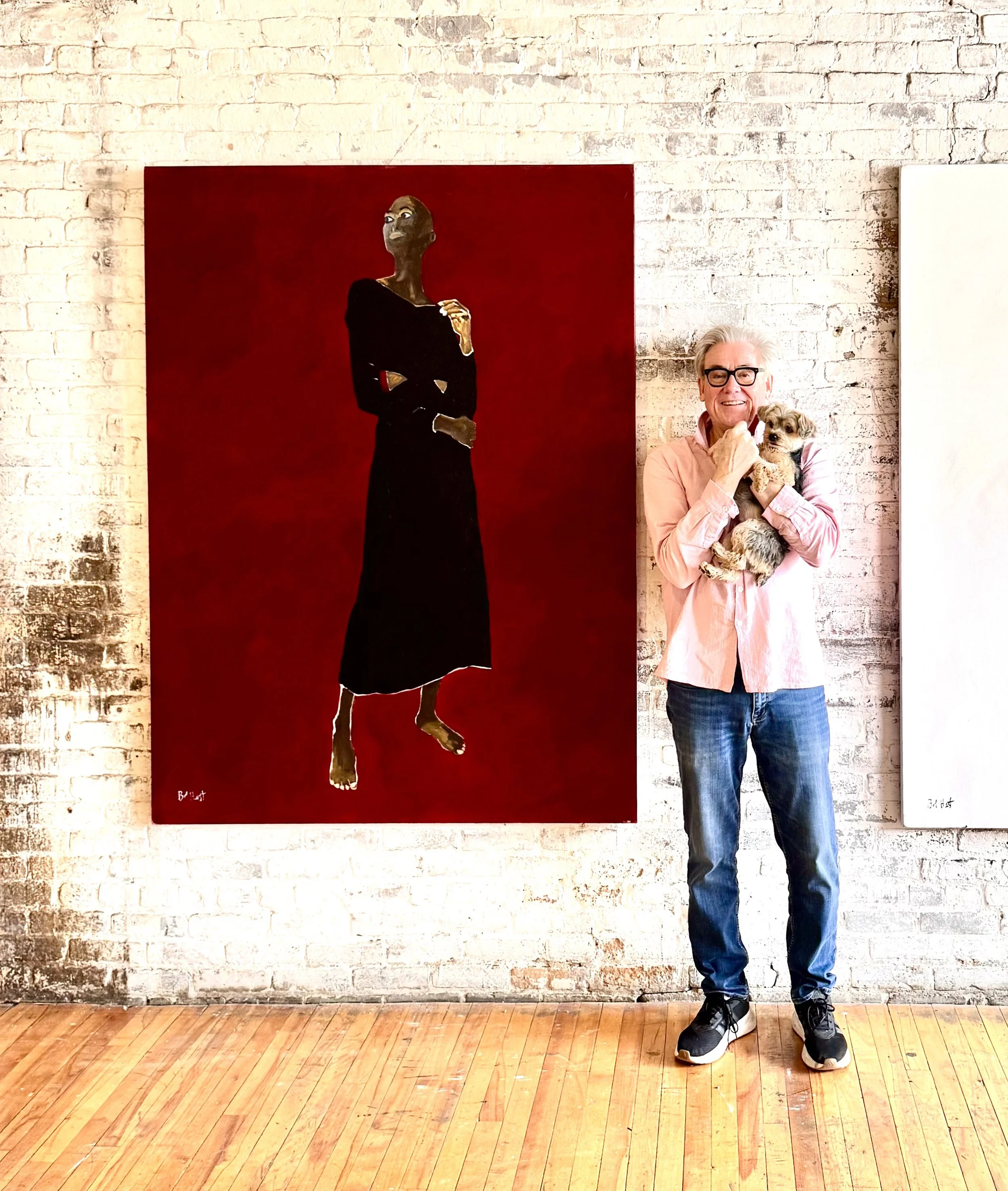 Bob Hest in studio with Molie painting.jpg