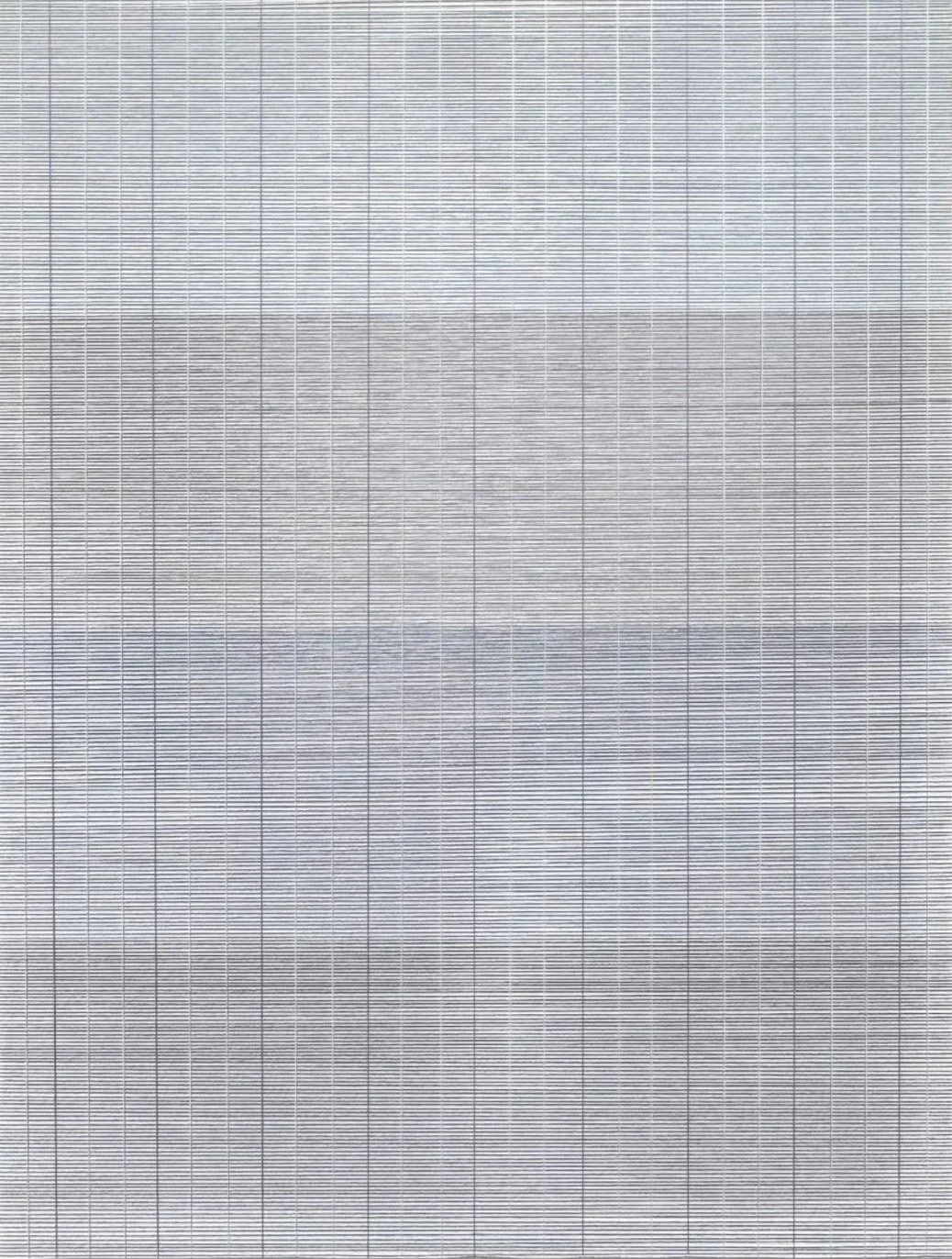 Interval (grey). Thread and acrylic on wood. Linear monochrome artwork.