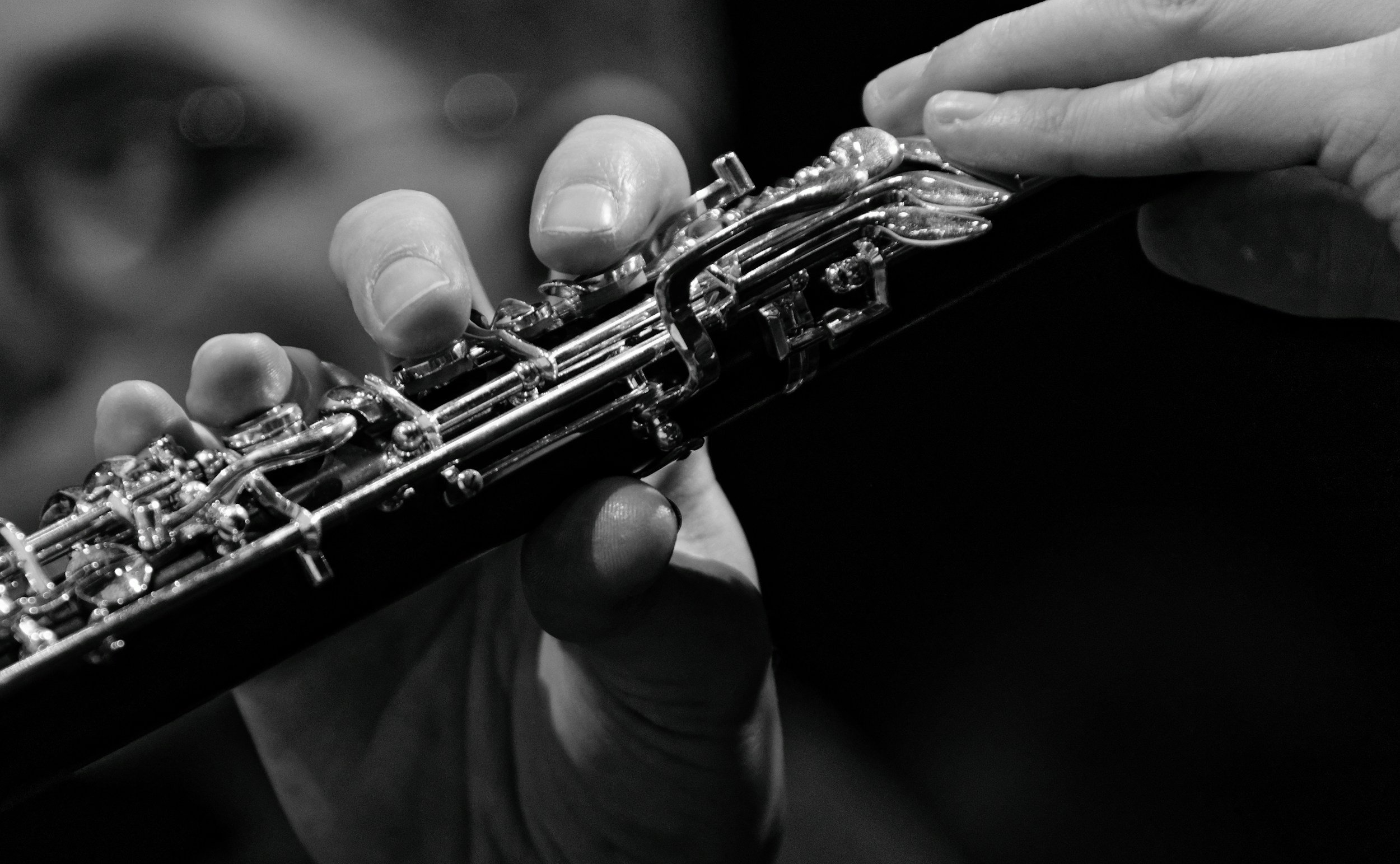 Student playing clarinet during a private lesson in Cornelius, NC