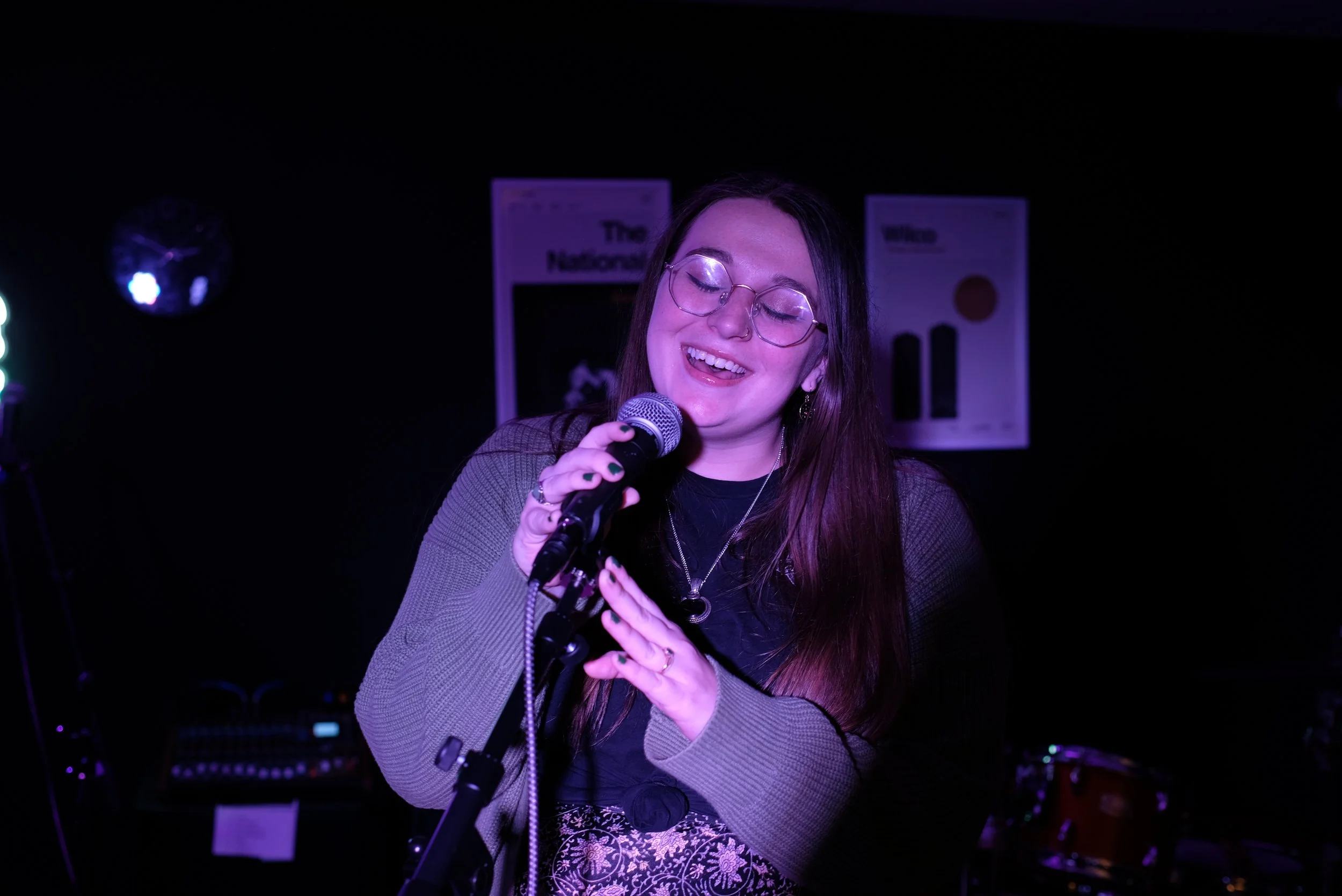 Adult student singing during a private voice lesson in Davidson, NC