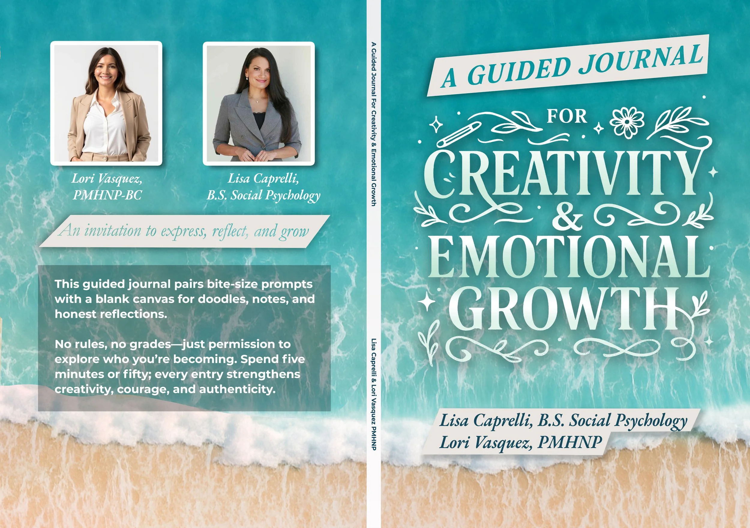 Guided mental health reflection journal by Lori Vasquez PMHNP.