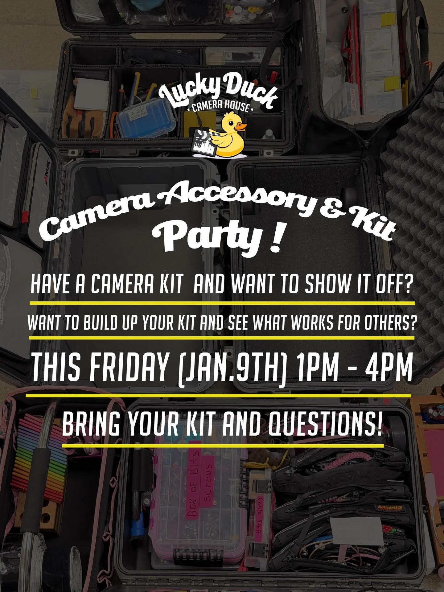 Hey KC camera peeps! Let&rsquo;s start the year off with cleaning up and building out our camera kits! This is for everyone! If you have a built up kit - bring it and show your favorite bits and bobs. Don&rsquo;t have a kit yet? - come and get encour