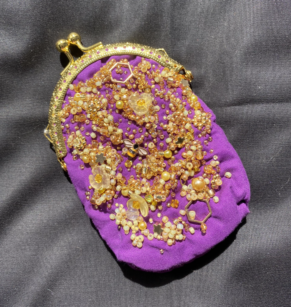 Purple honeycomb midi purse
