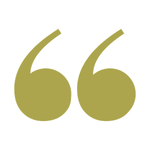 Green quotation marks on a black background.