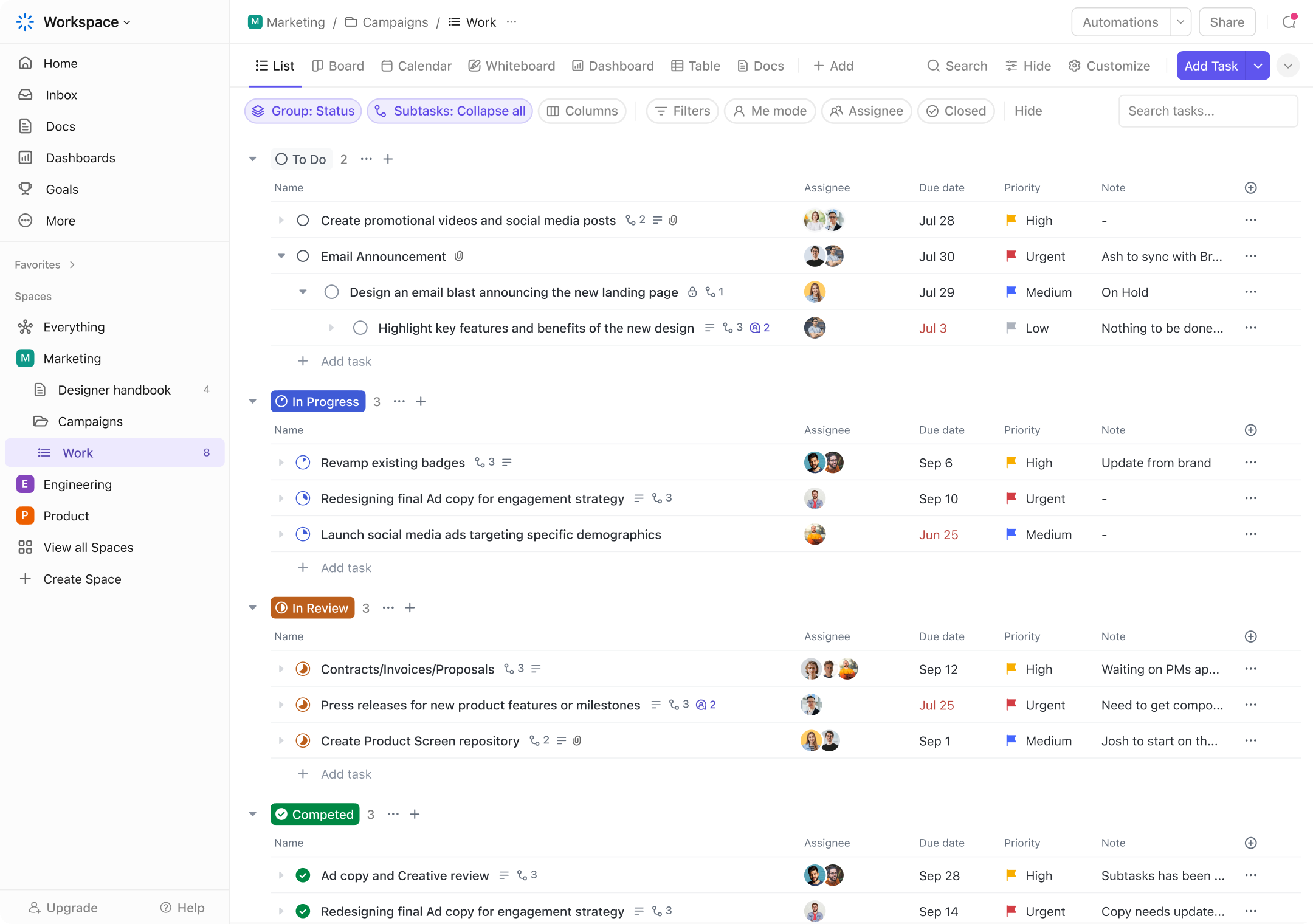 How we use ClickUp to Streamline Project and Client Management
