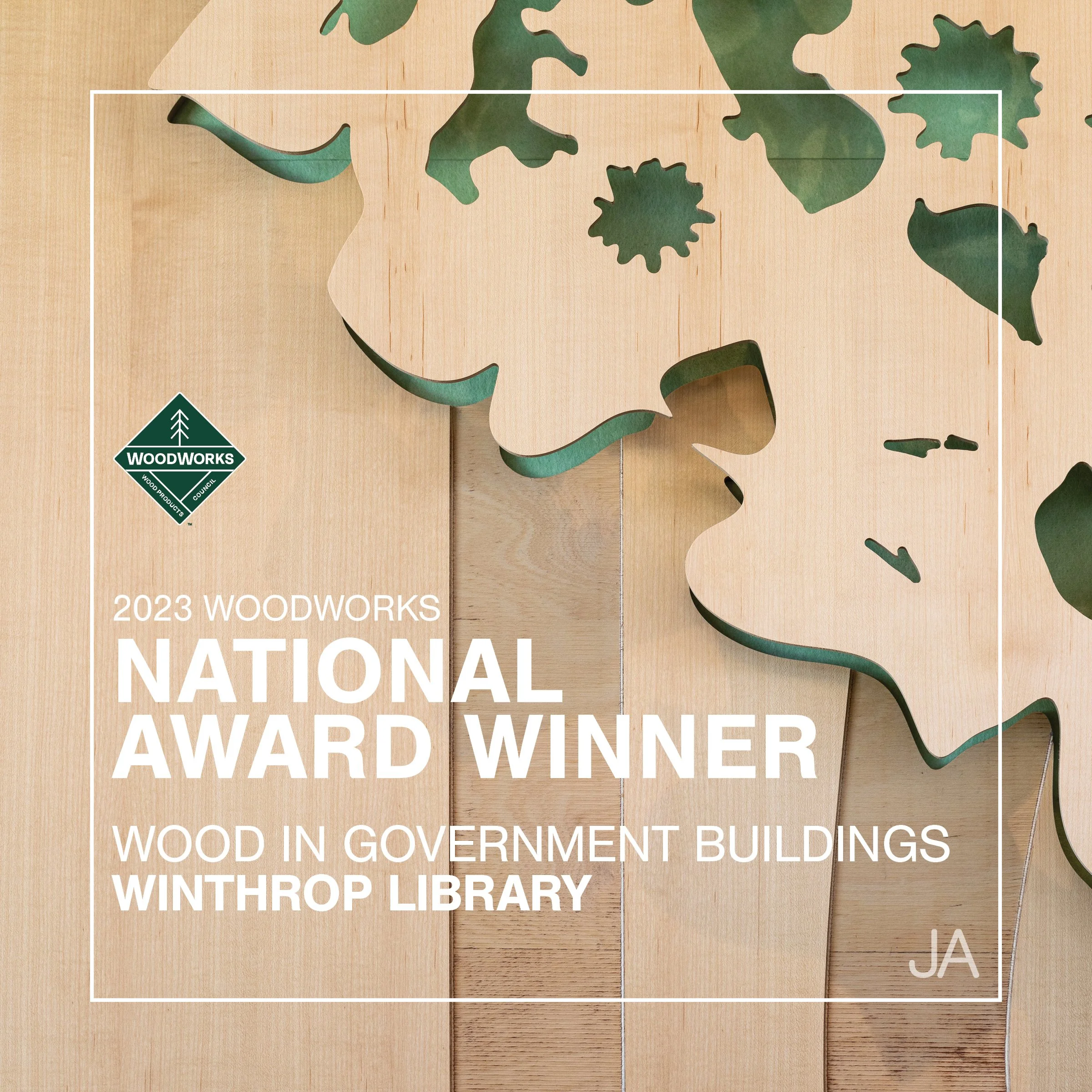 Winthrop Library Honored with National WoodWorks Wood Design Award for Wood in Government Buildings