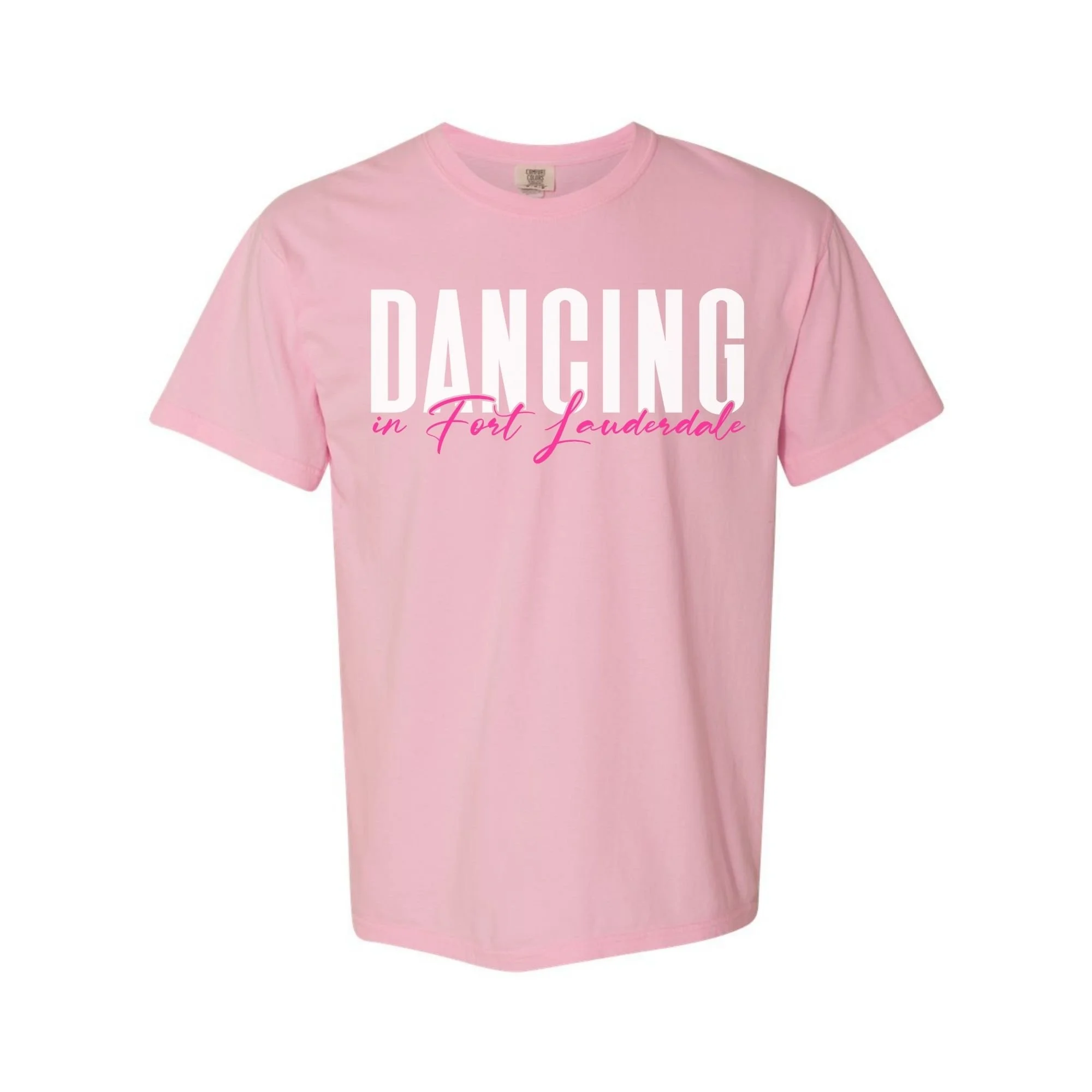 Dancing in Fort Lauderdale T-Shirt in Blossom with white and pink print