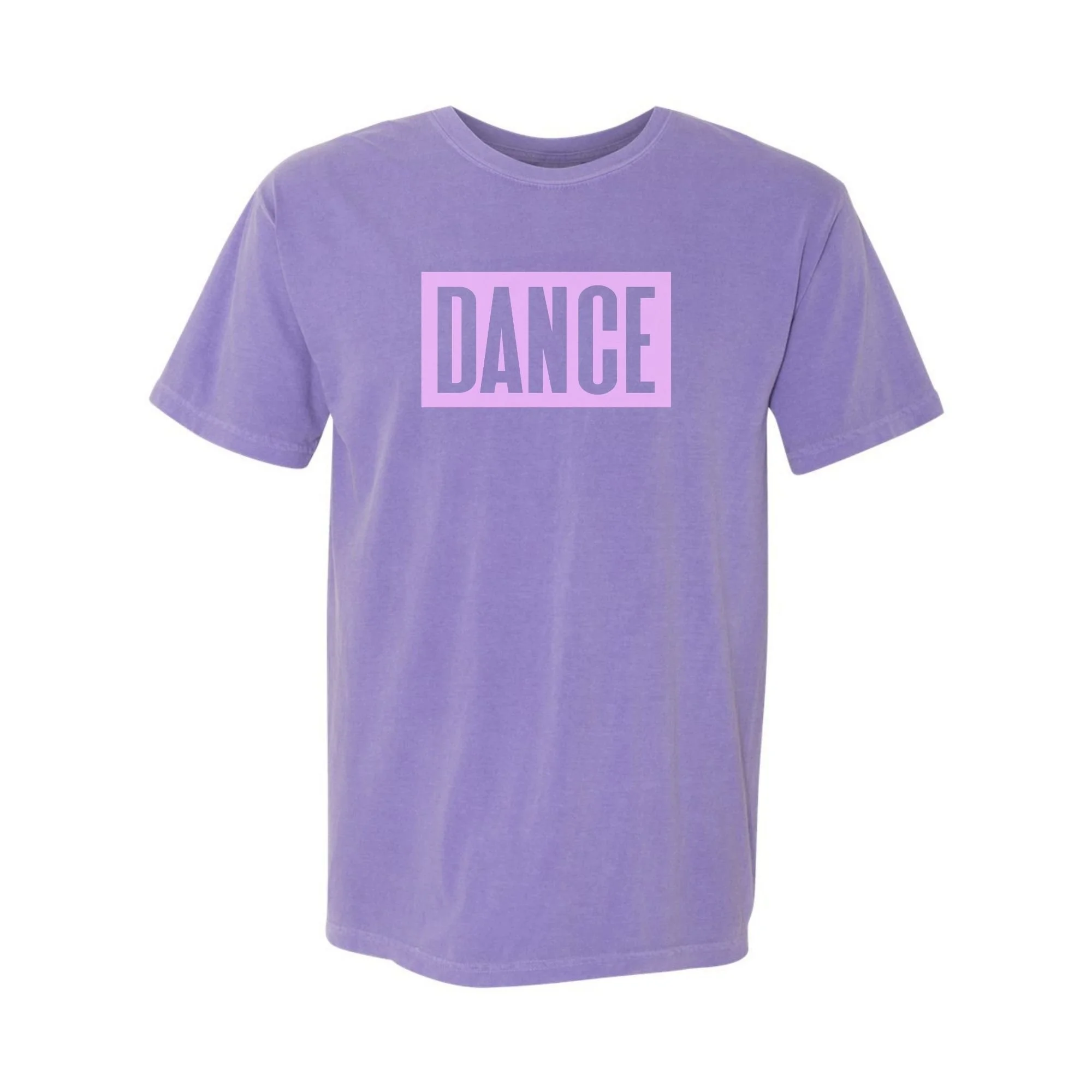 DANCE tee in Violet with pink print