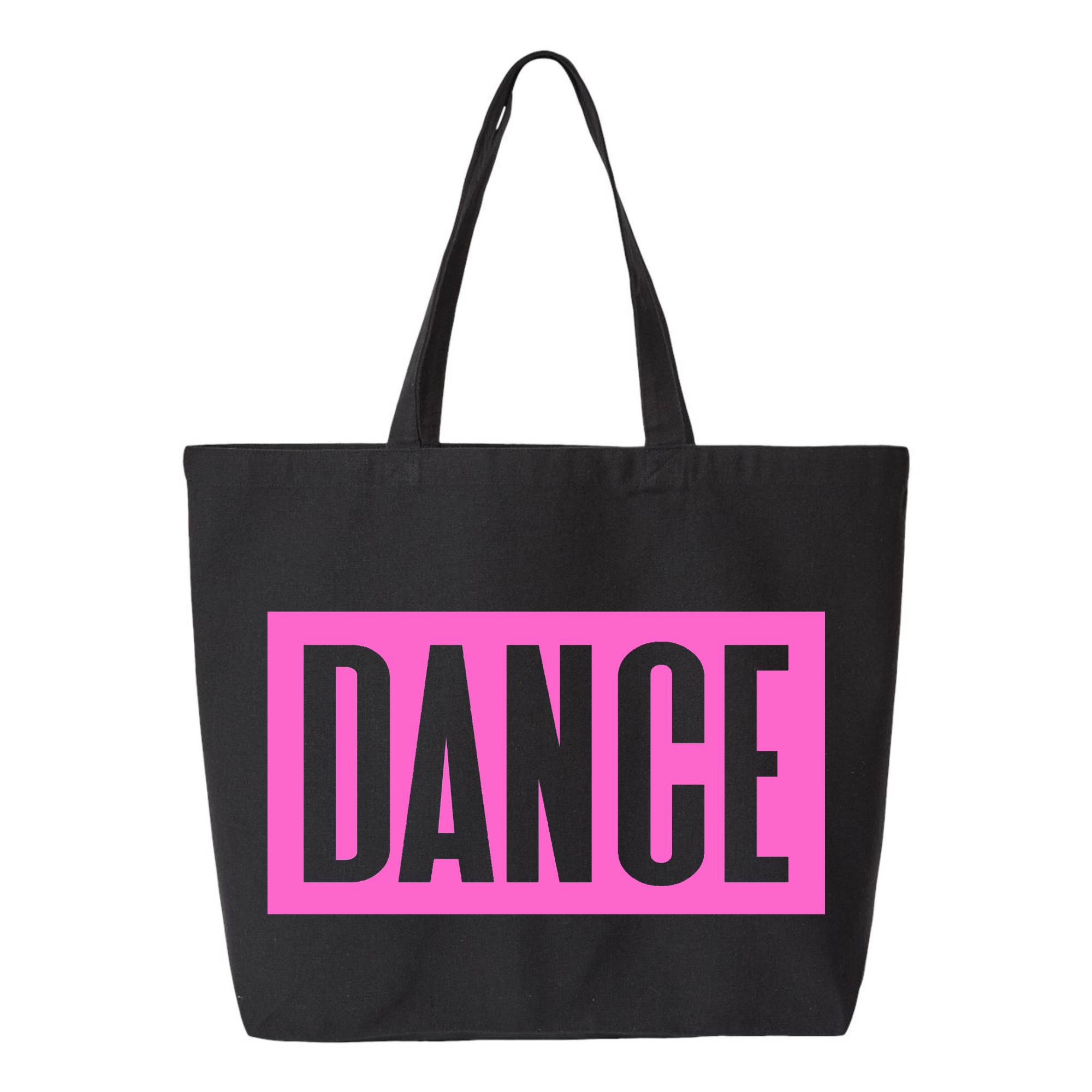 DANCE tote bag in black with pink design