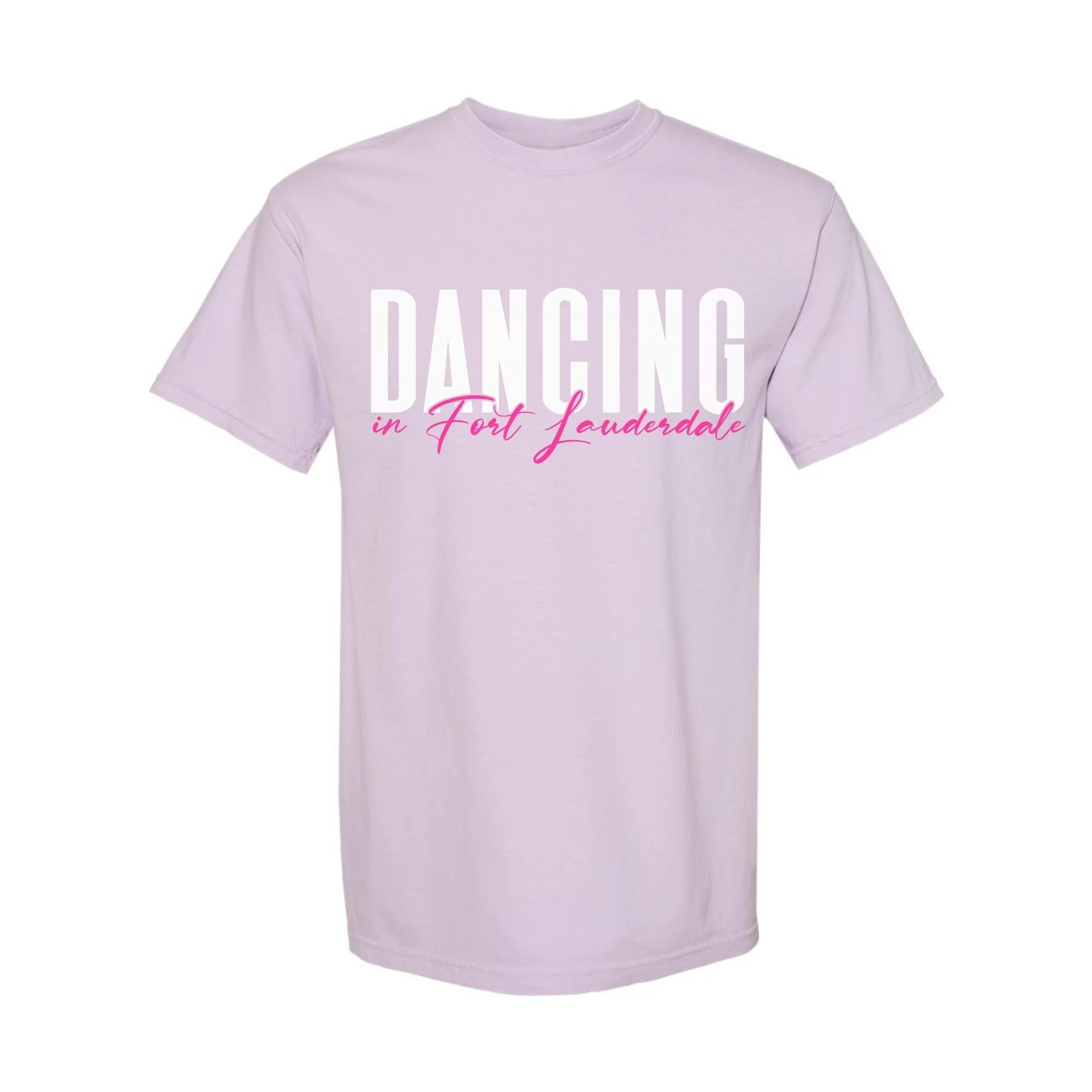 Dancing in Fort Lauderdale T-Shirt in Orchid with white and pink print