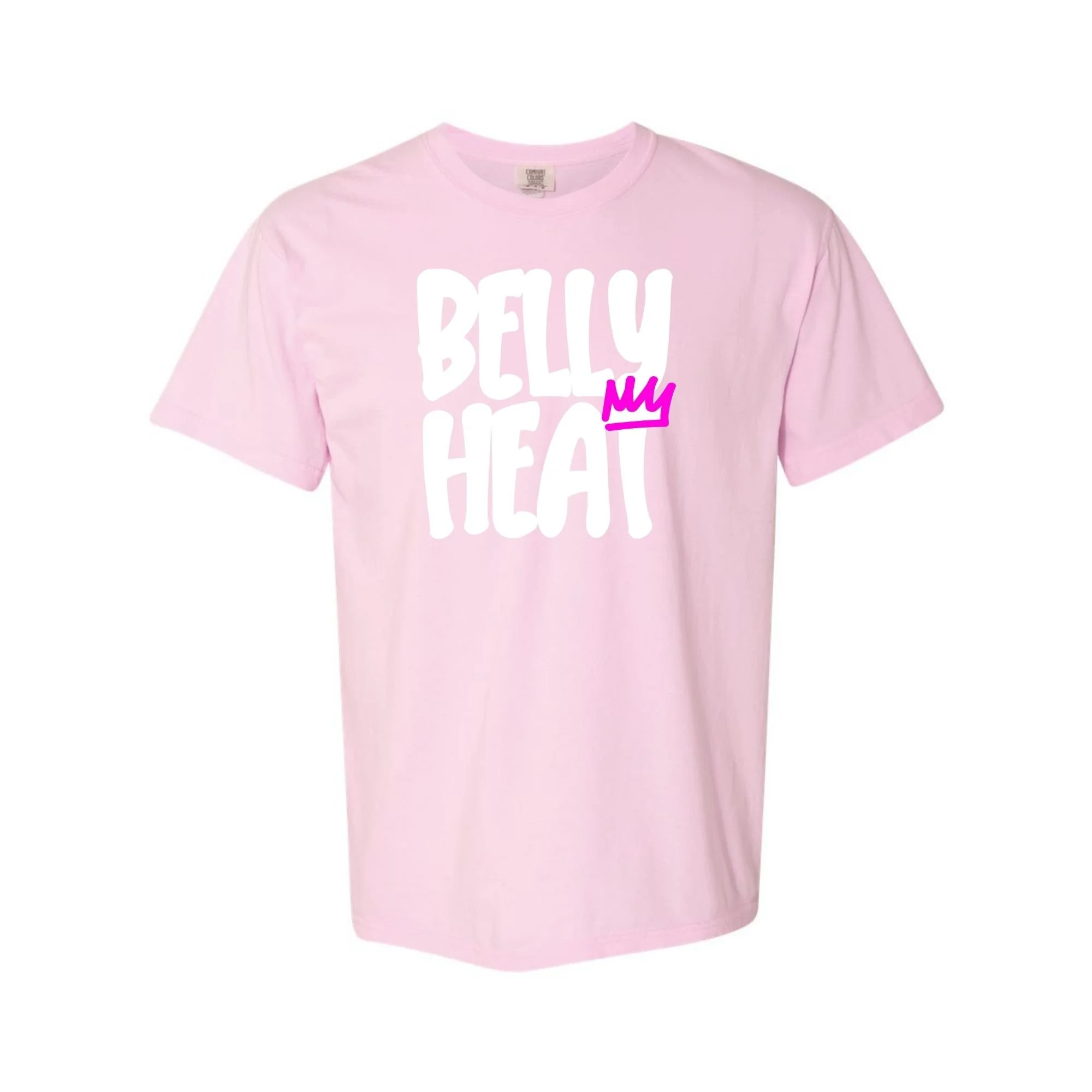 Belly Heat tee in Blossom with white print