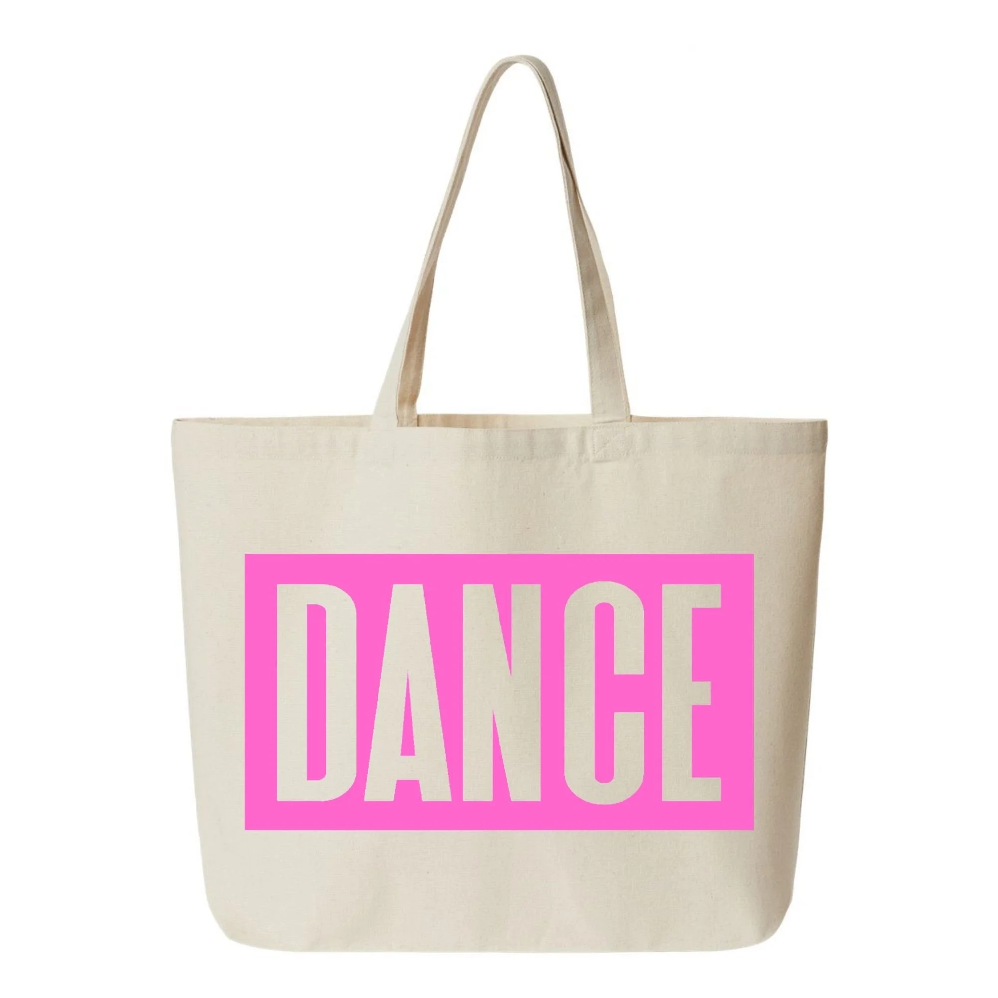 DANCE tote bag in natural with pink design