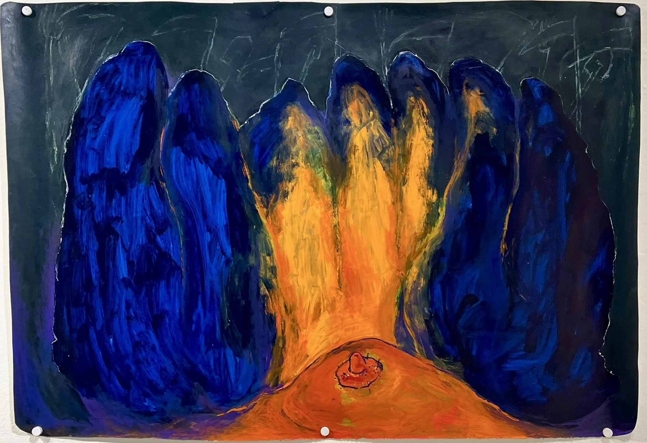 Harvest, 2' x 16", acrylic on paper