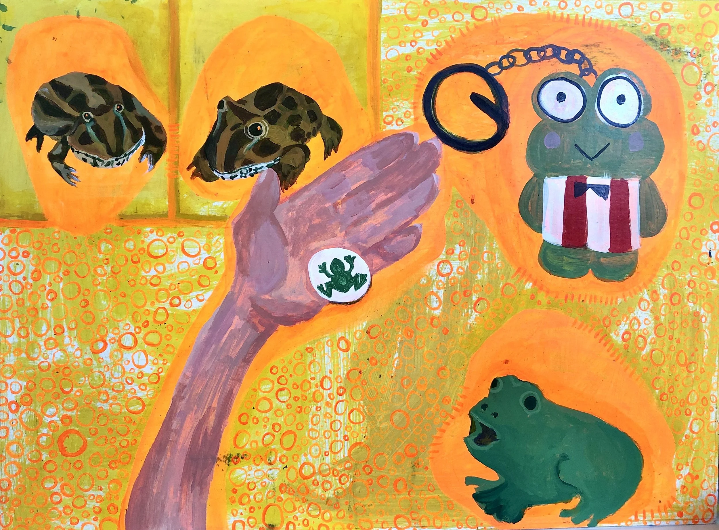 Frog, 24" x 18", acrylic on paper