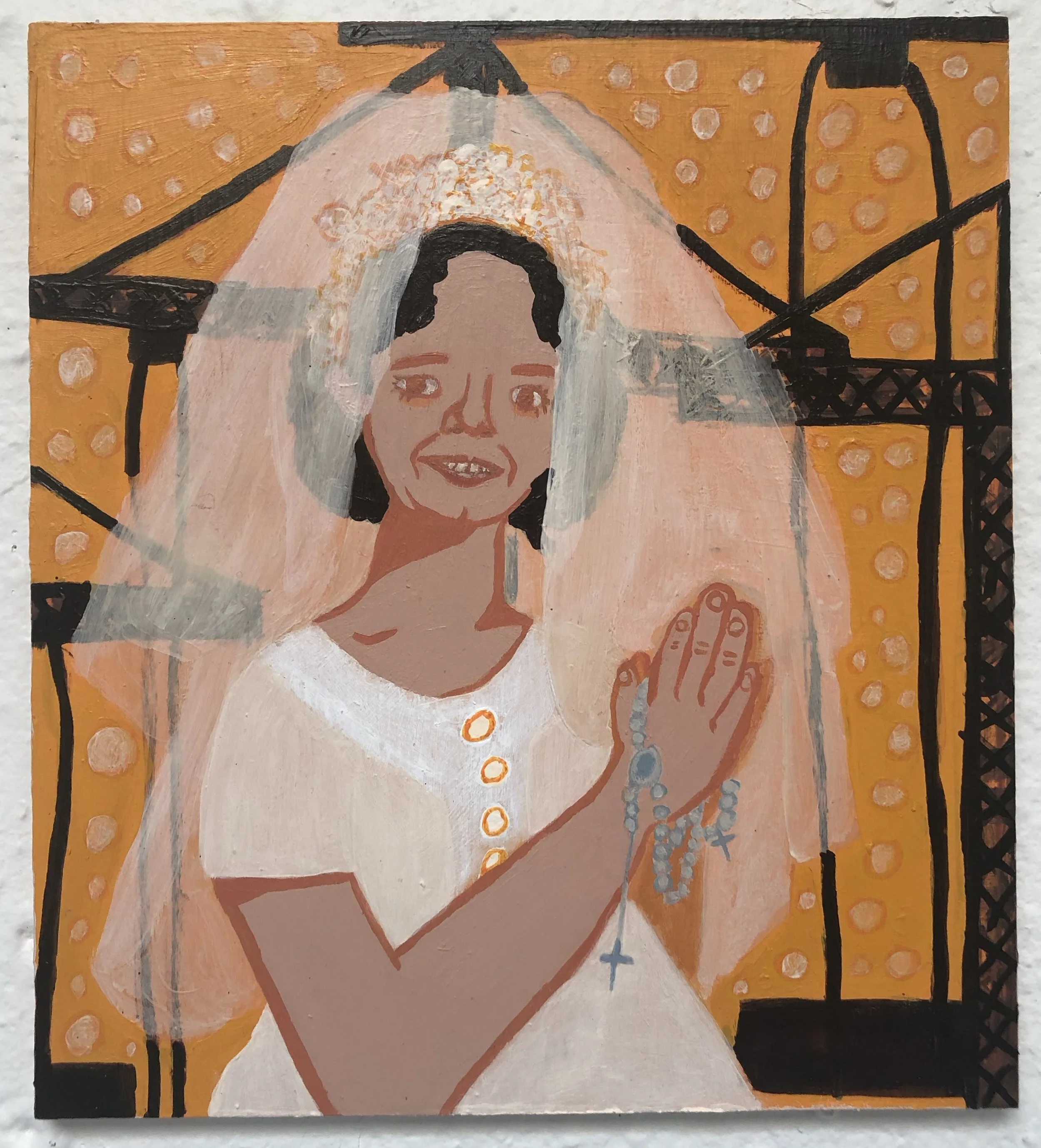 Crane Communion, 10" x 10", acrylic on panel