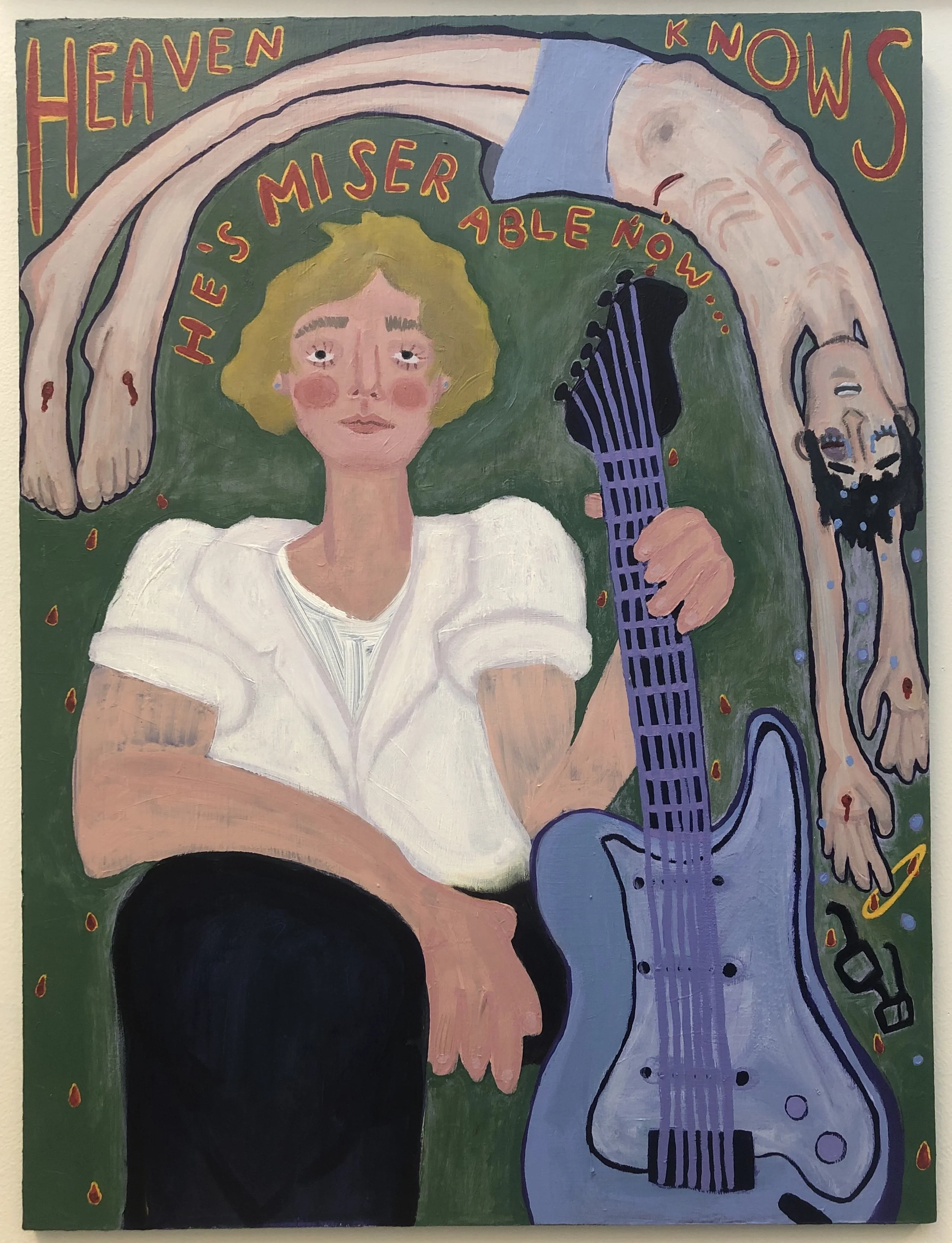 Heaven Knows He's Miserable Now, 18" x 24", acrylic and oil on wood