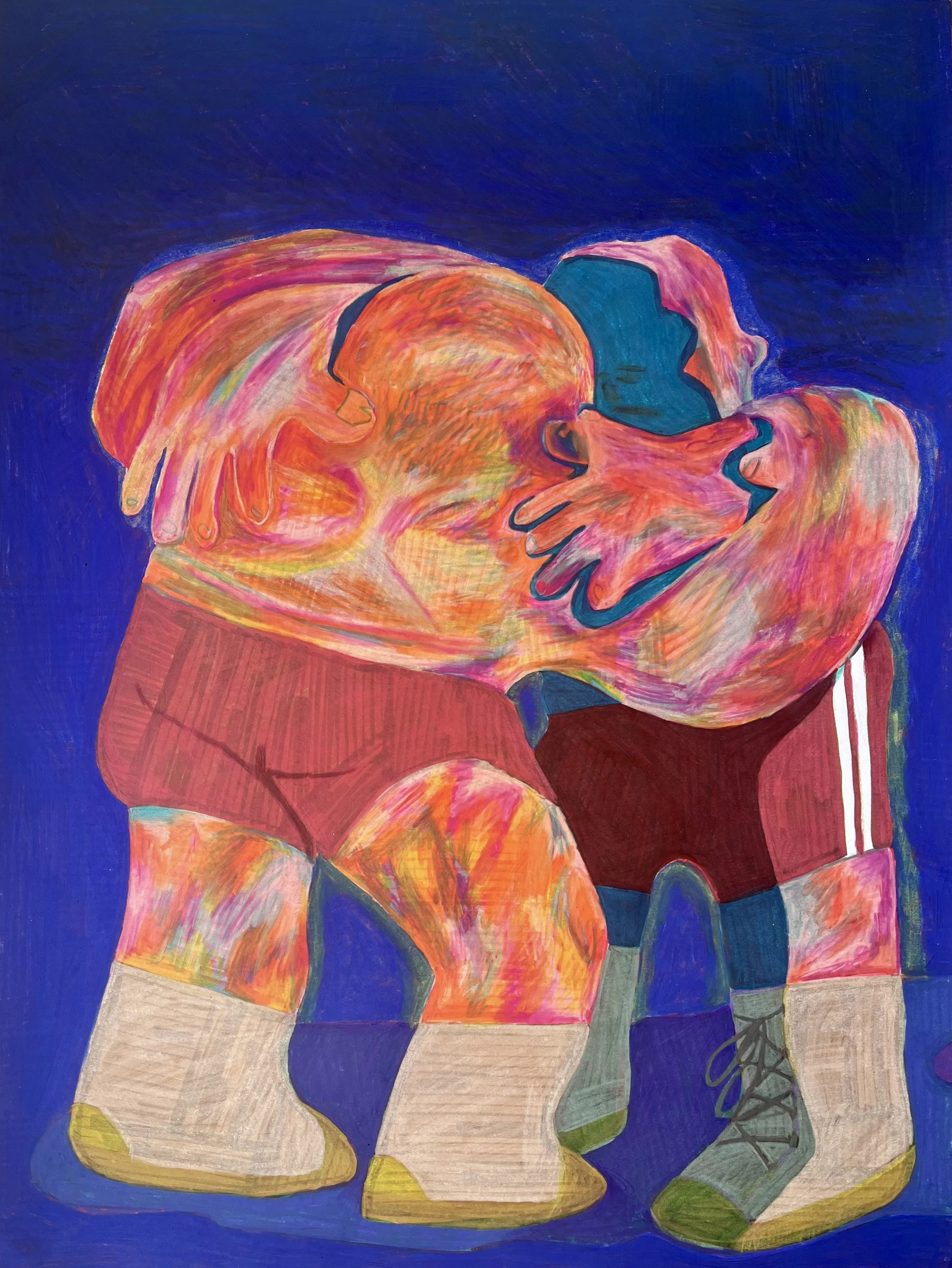 Fighting My Shadow, 18" x 24", colored pencil and ink on paper